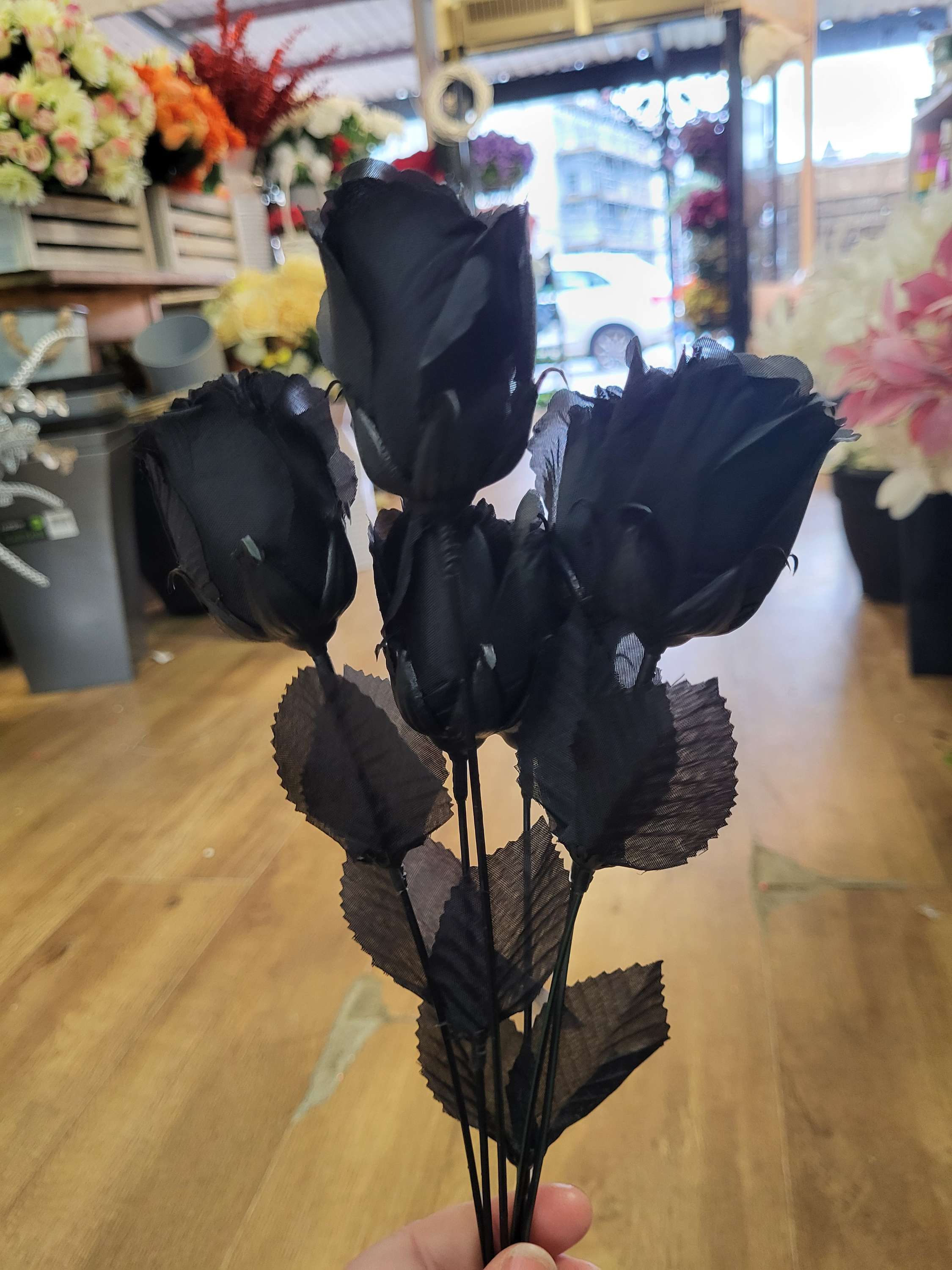 Black flowers  - 4 styles available image 7