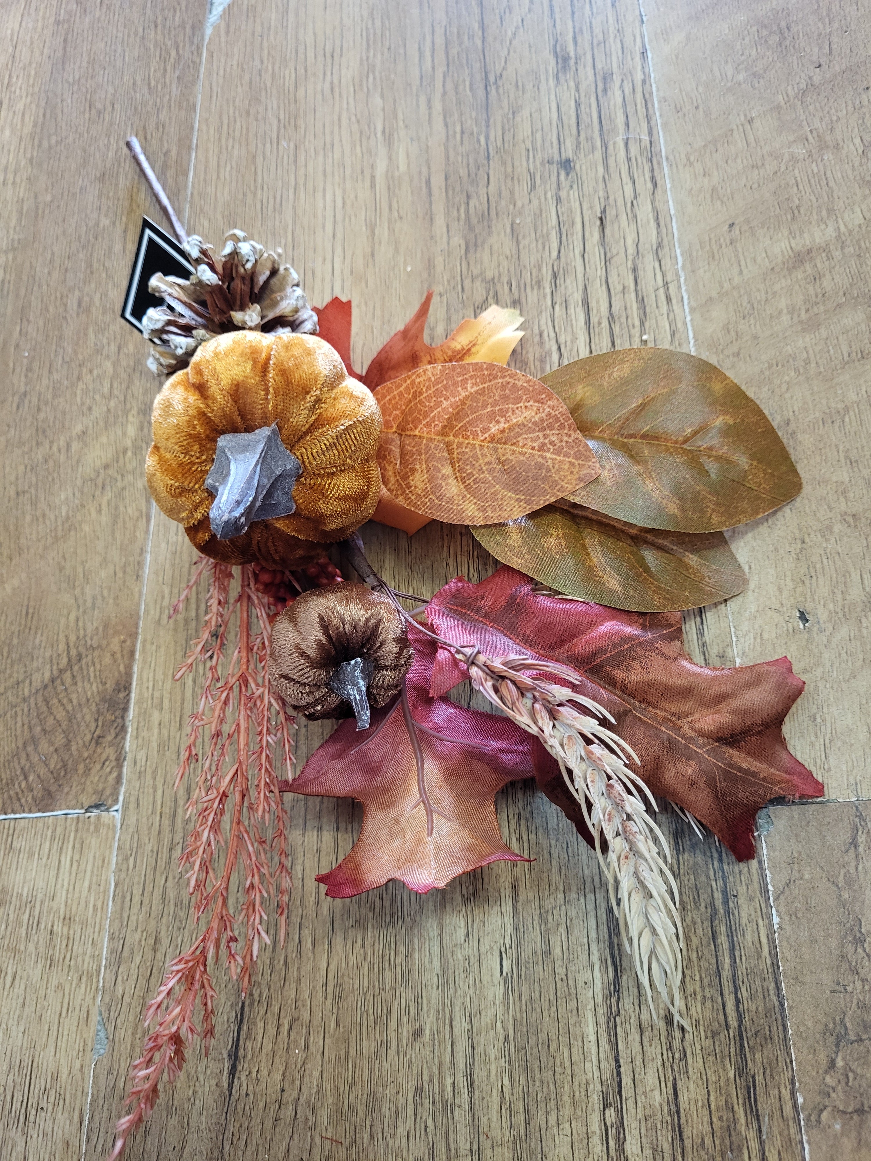 48cm luxury velvet pumpkin spray image 1