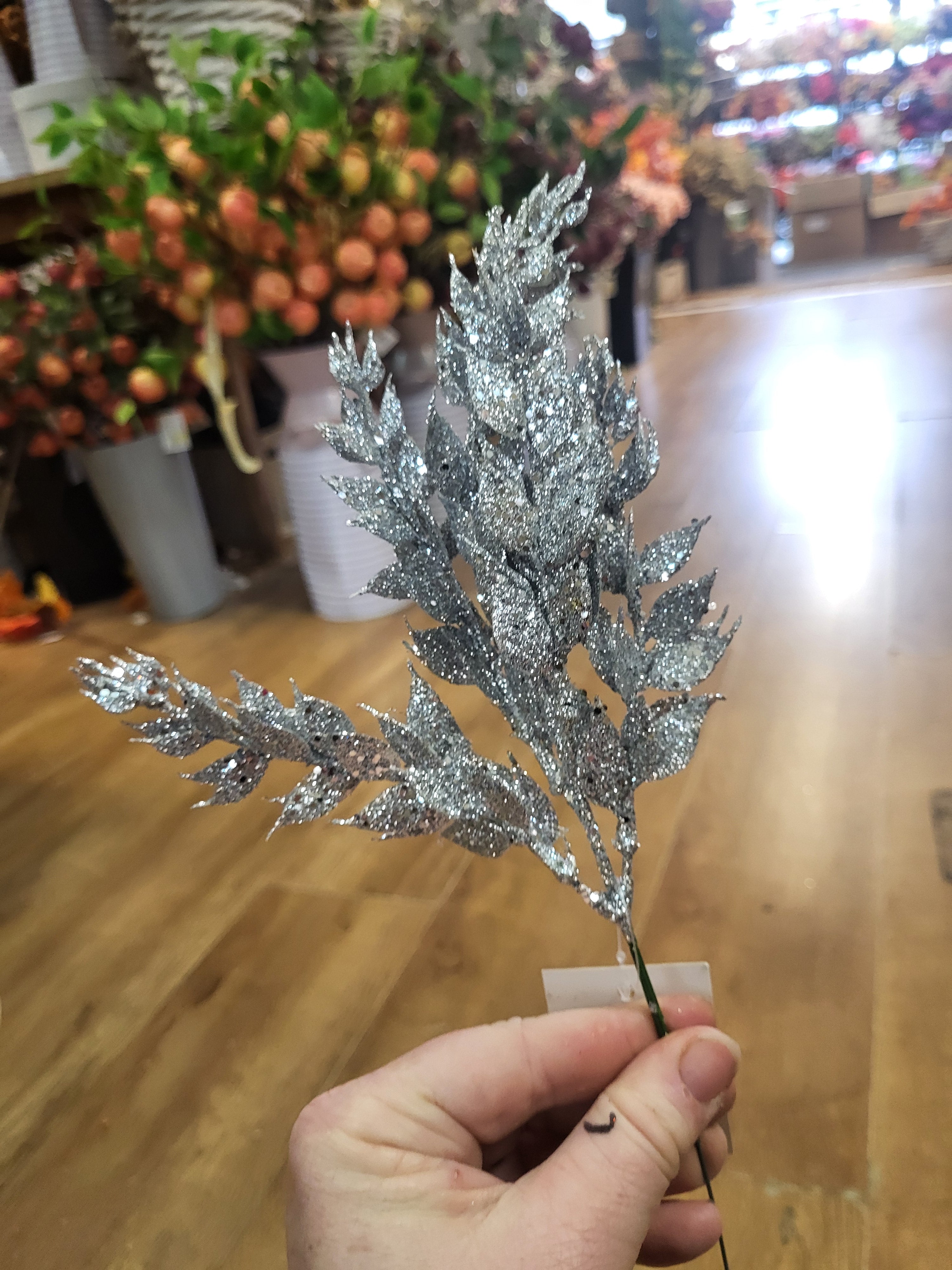 Glittered fern pick - 4 colours available image 2