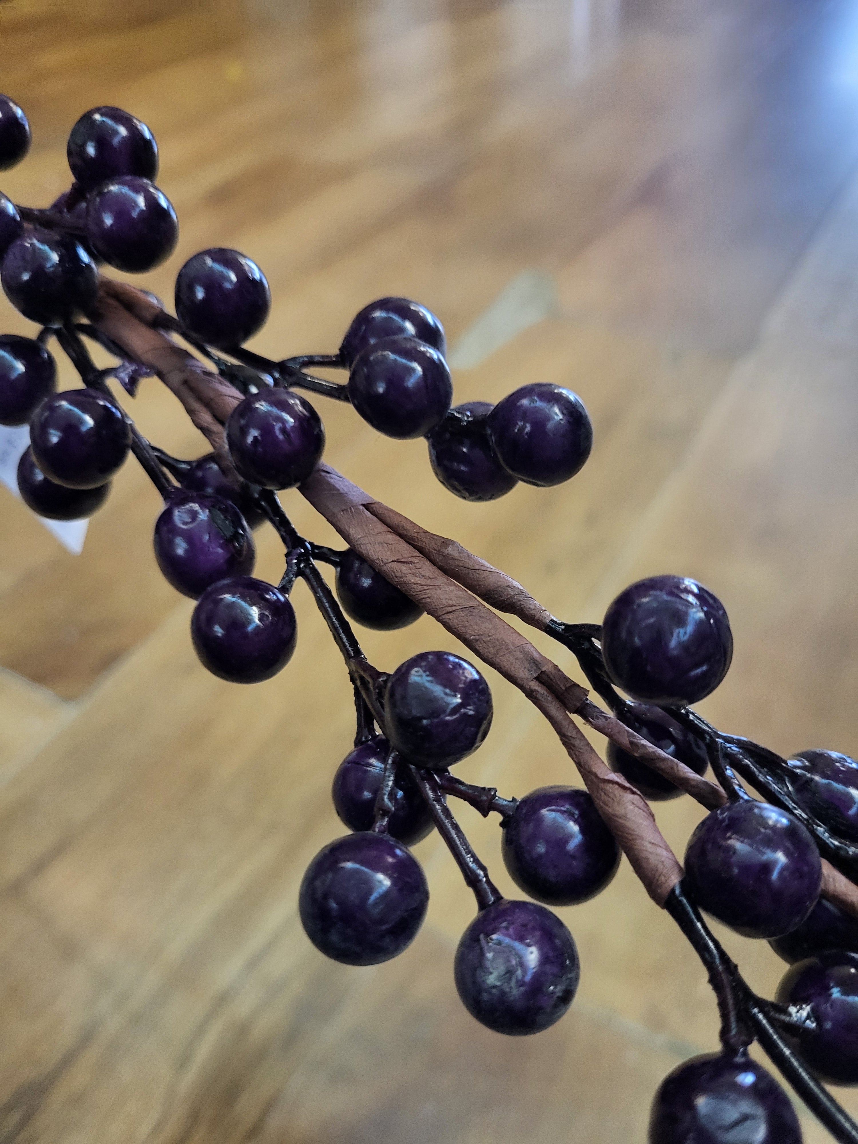 Bundle of 8 dark purple berry stems image 2