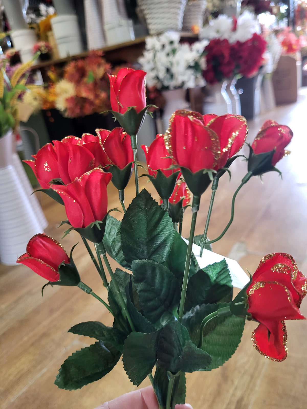 Glittered miniature rose bunches - 4 colours available image 10