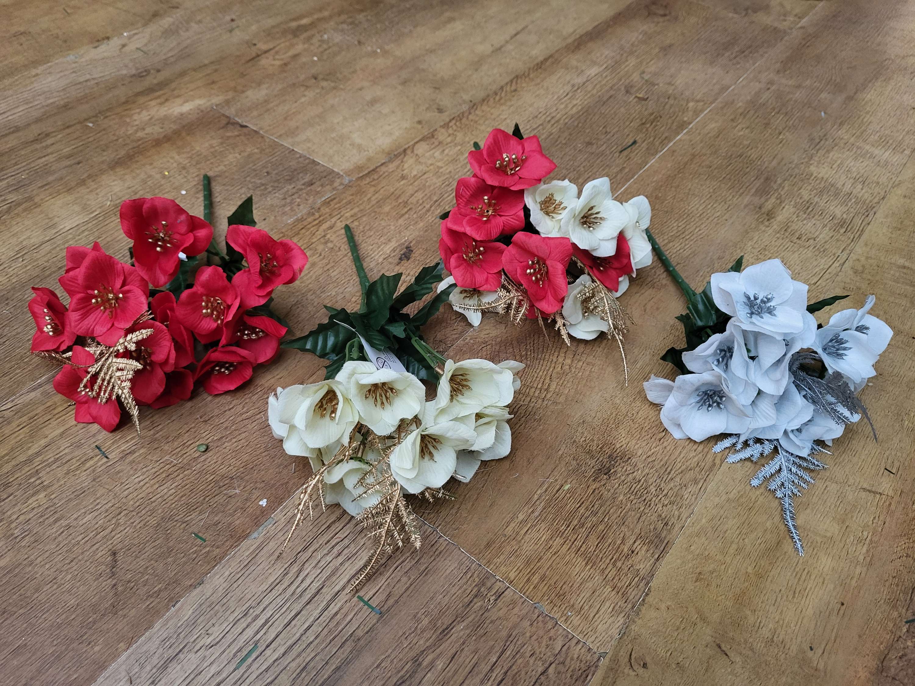 Christmas flower with metallic fern bunch - 4 colours available image 6