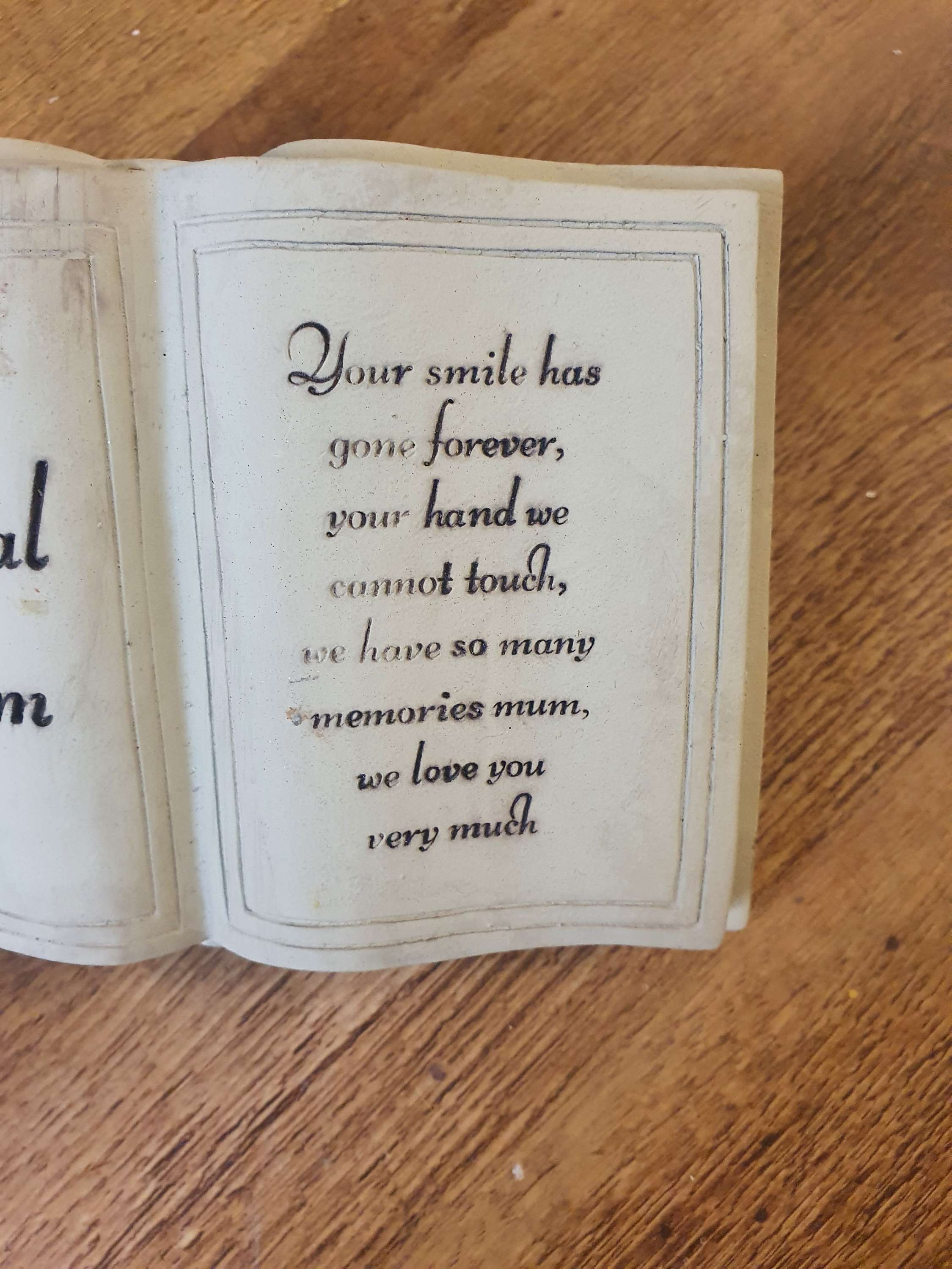Mum Stone book for grave - slight seconds  image 1