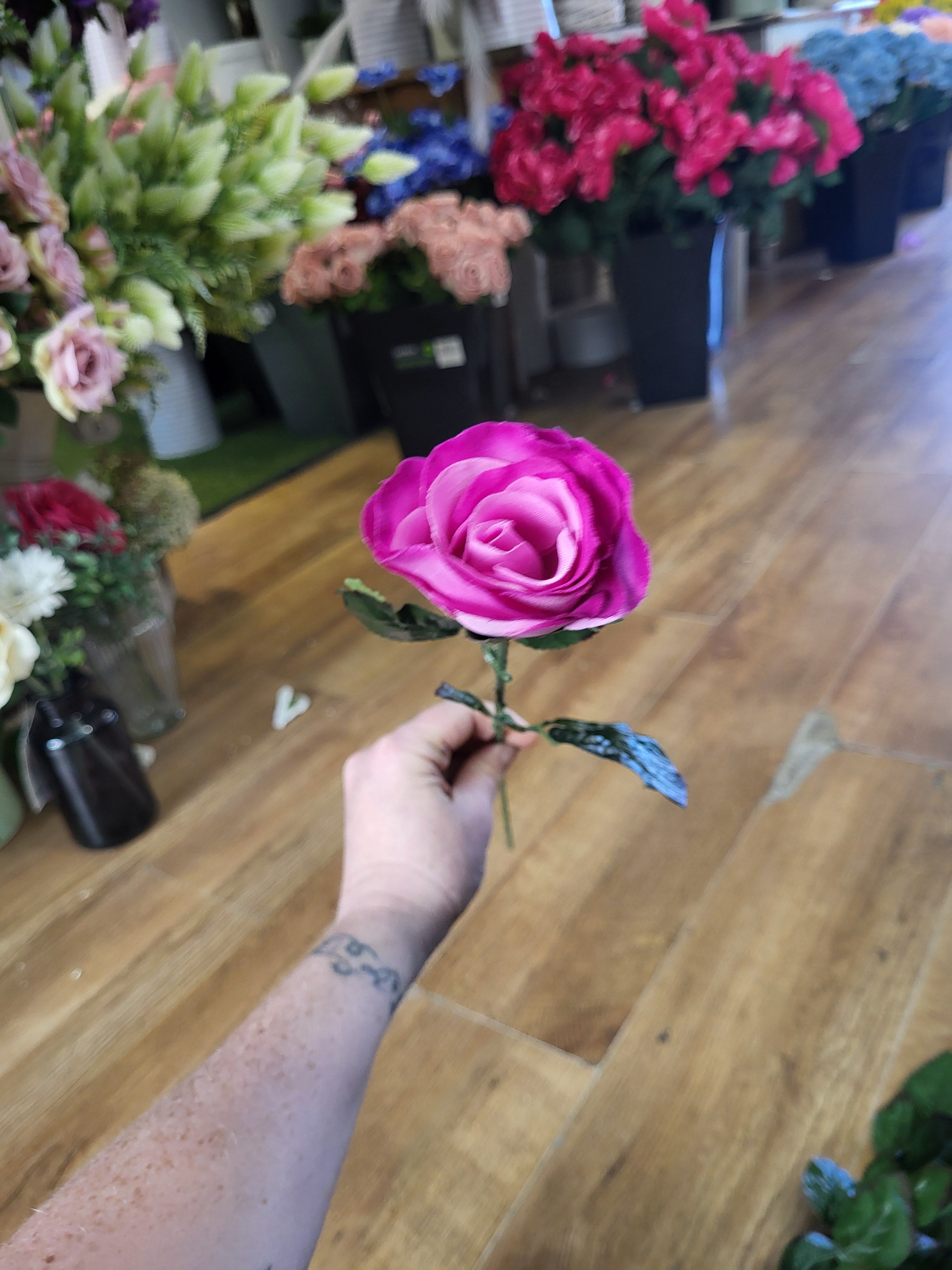 Bundle of 10 long stem raspberry closed roses image 4