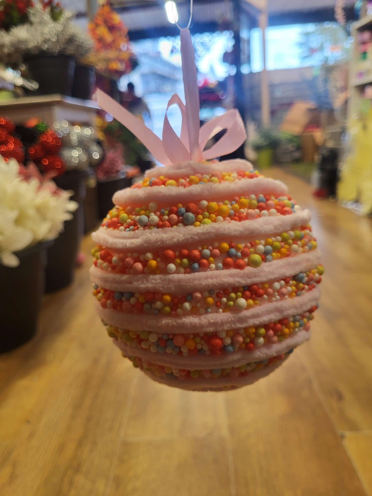 Small sprinkled hanging candy bauble  image 1