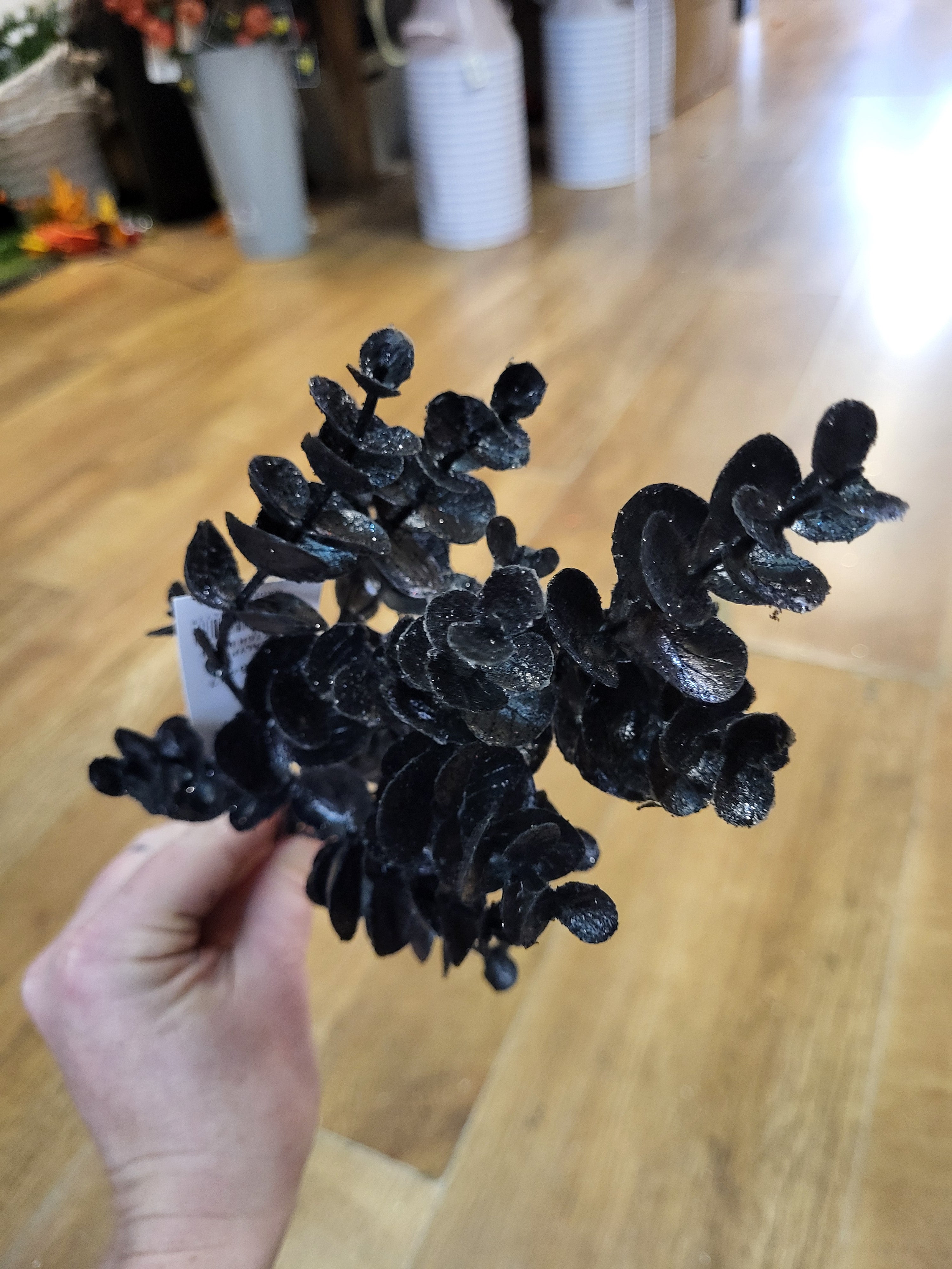 Glittered eucalyptus bunch  - 2 colours available image 6