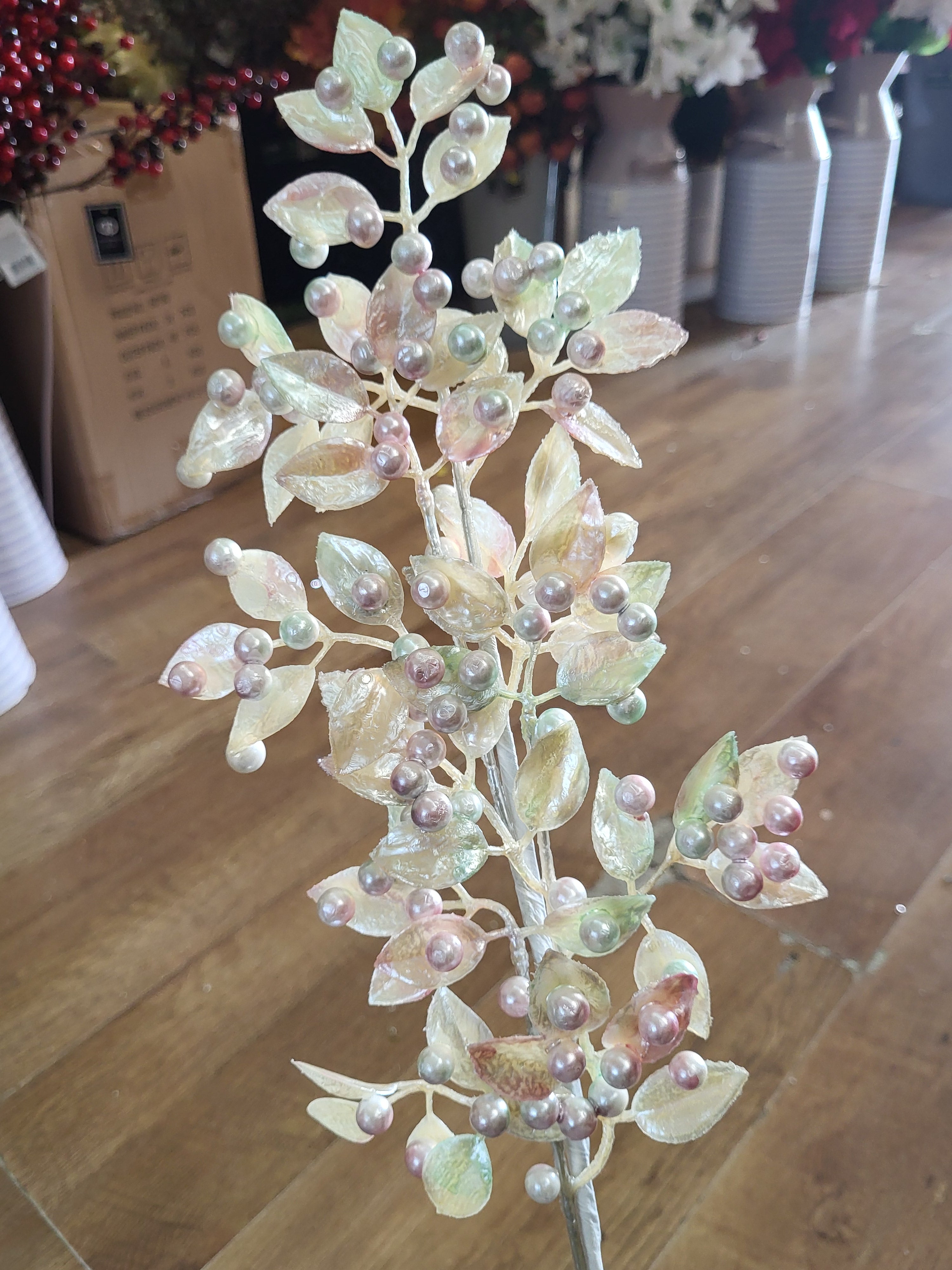 64cm tall slightly pastel coloured sparkle pearly stem image 3