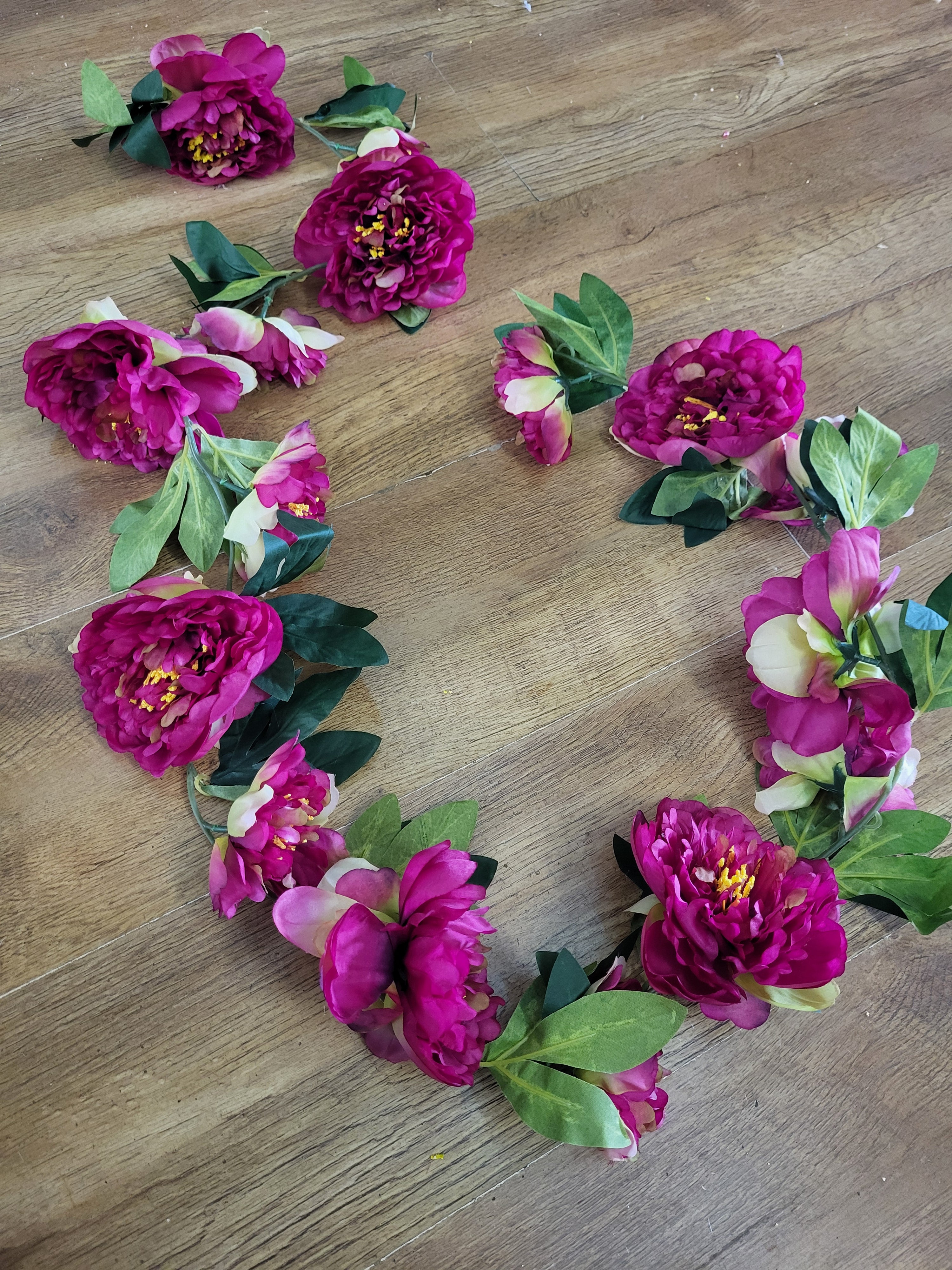 180cm magenta peony garland image 1