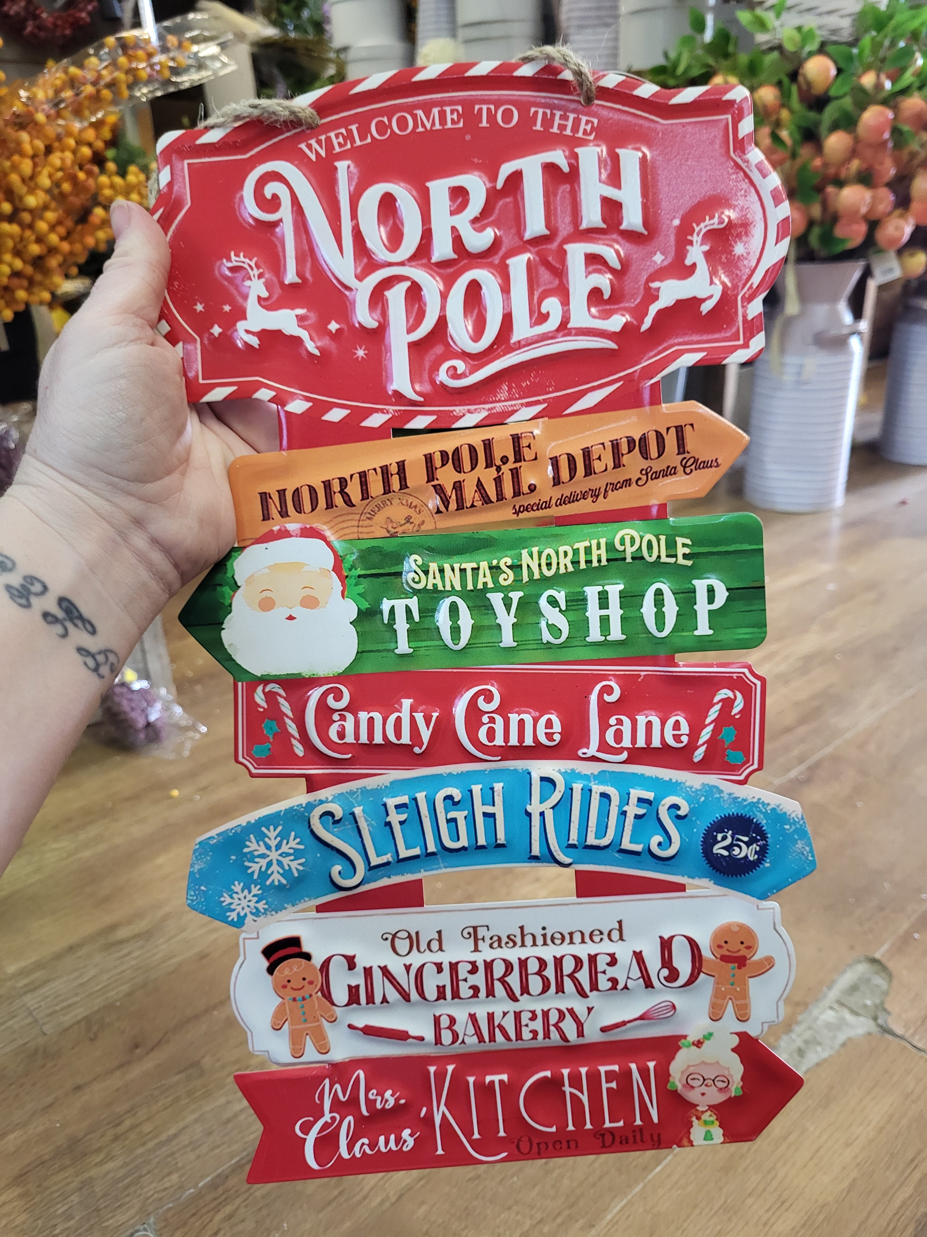 Large metal north pole sign image 1