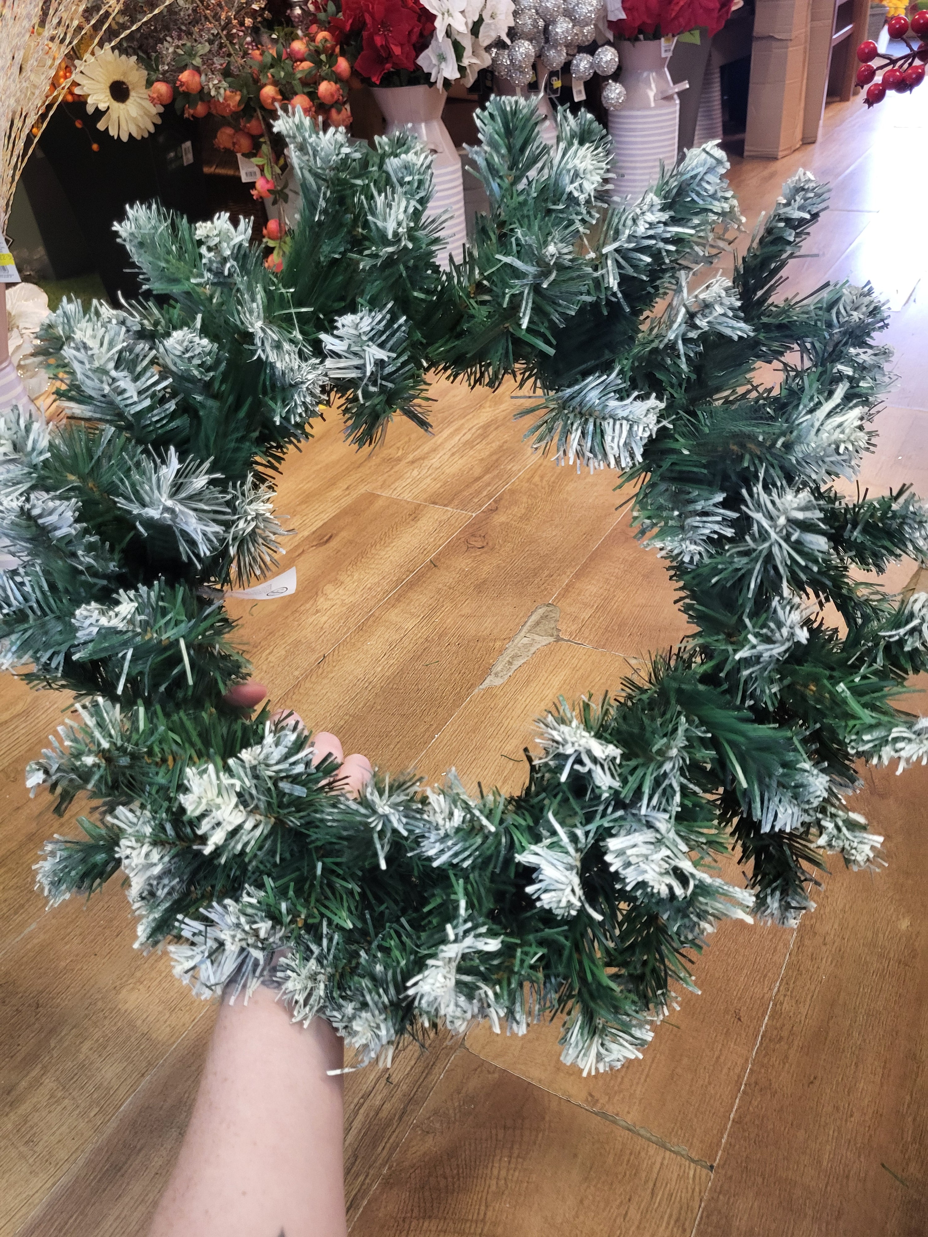 20" Snowy pine wreath image 3