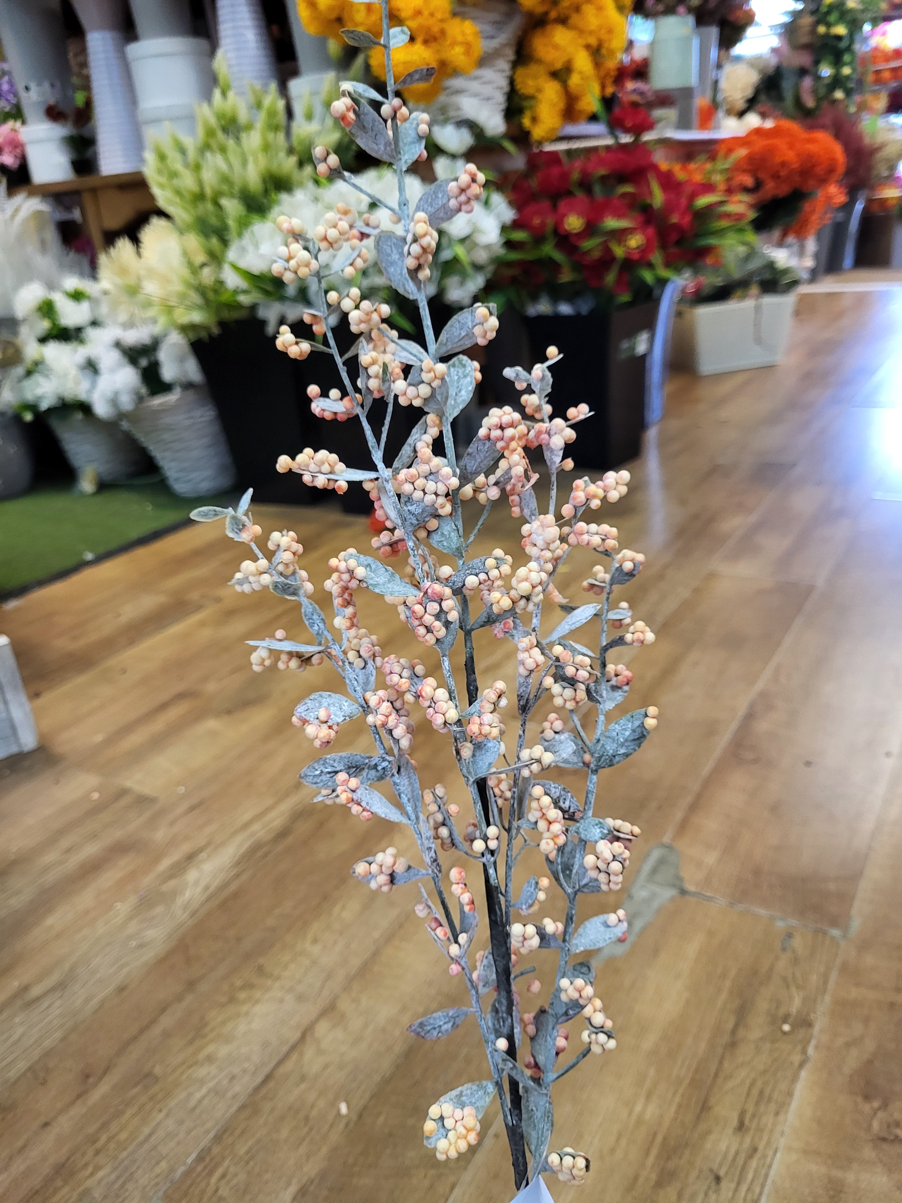 Long stem orange bubble berry spray  image 2