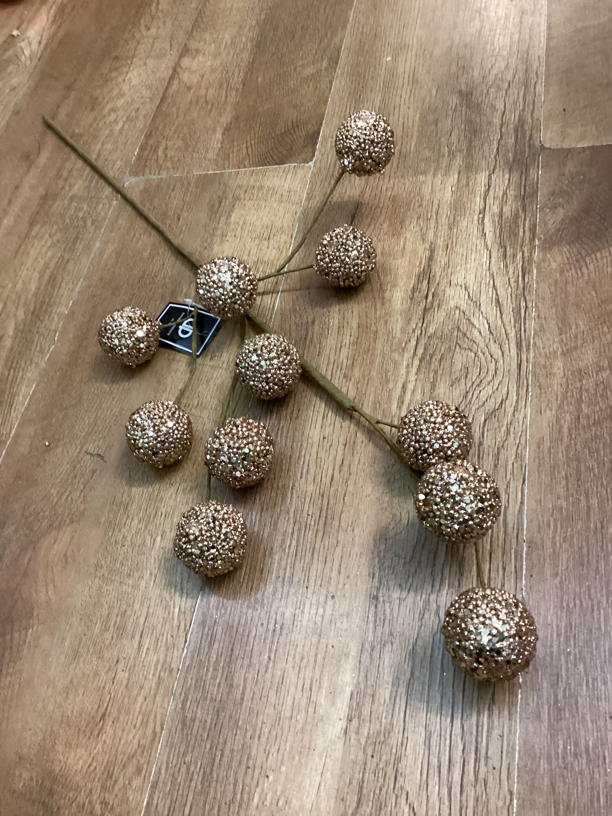 Long stem elegant gold bauble spray image 3
