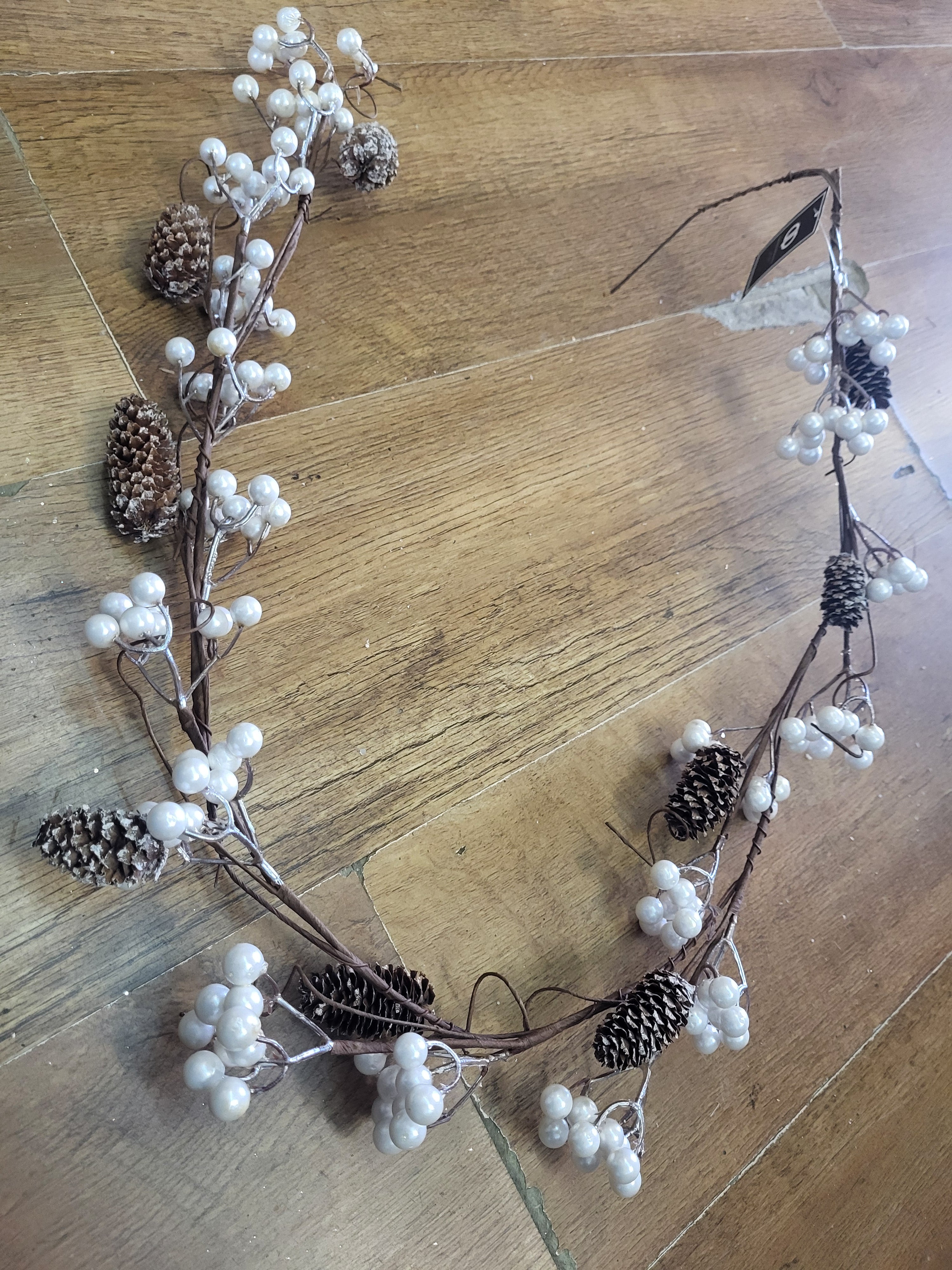 1.2m pearly berry and cone garland image 6
