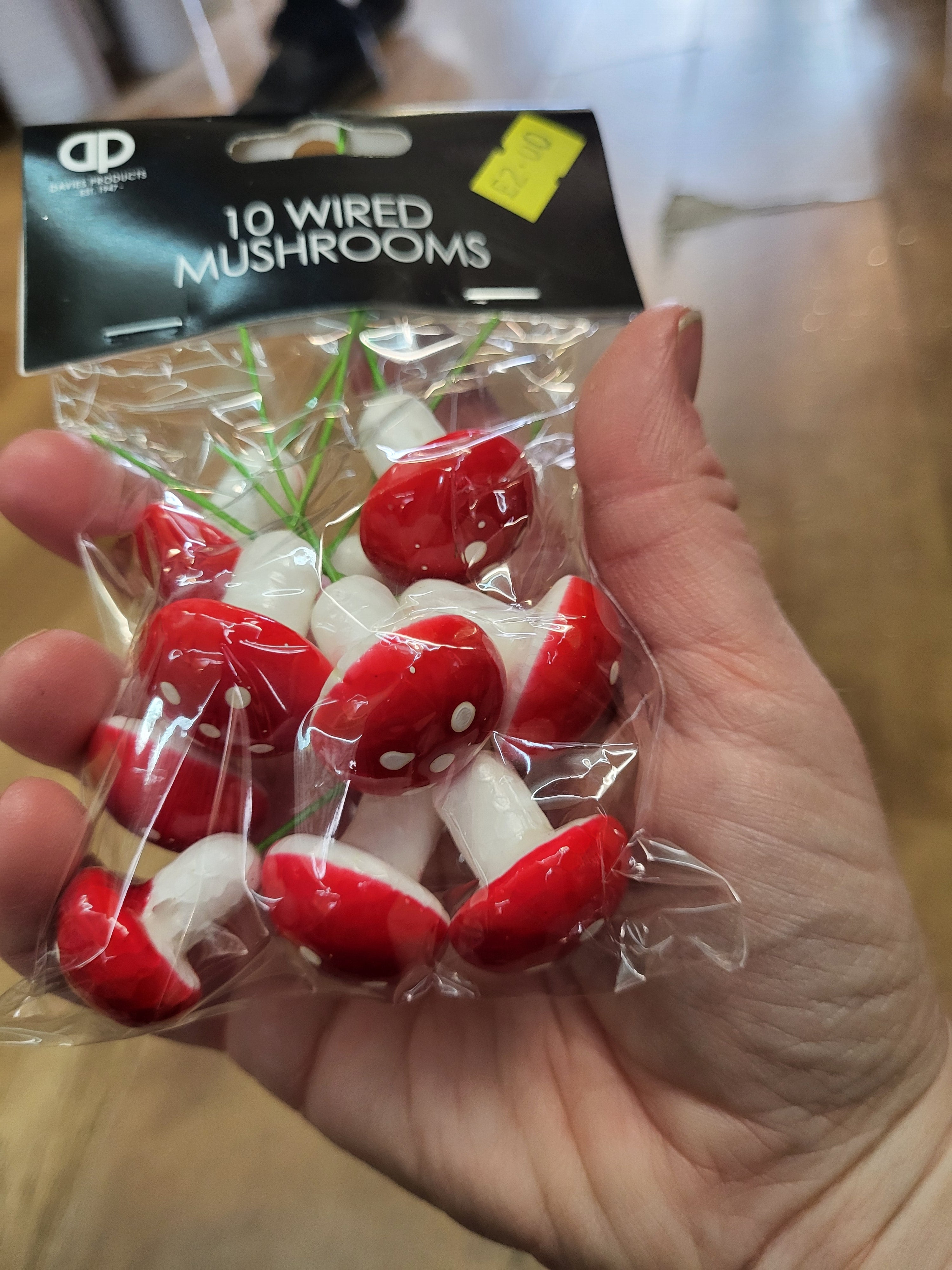 Pack of 10 wired miniature mushrooms image 5