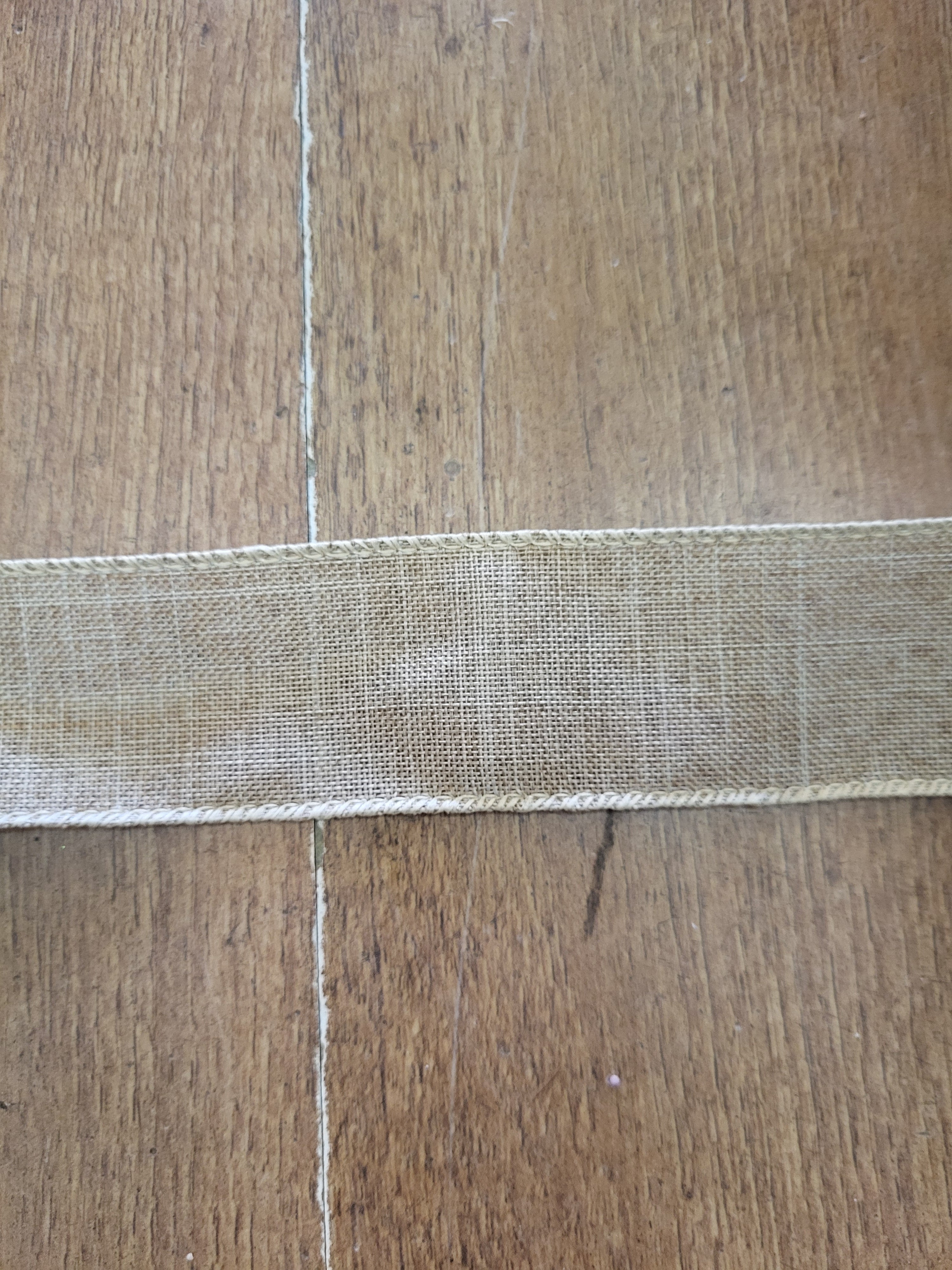 Natural burlap wired ribbon - 10 metres image 1