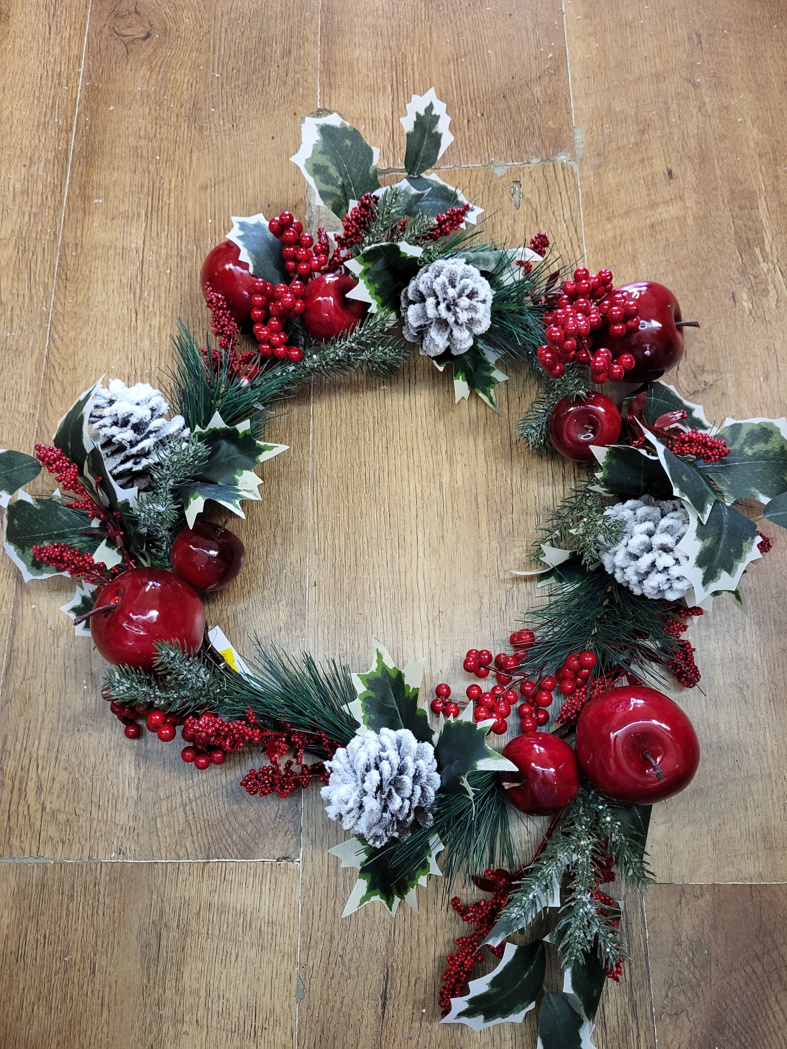 Deluxe 45cm frosted cone and fruits wreath image 6