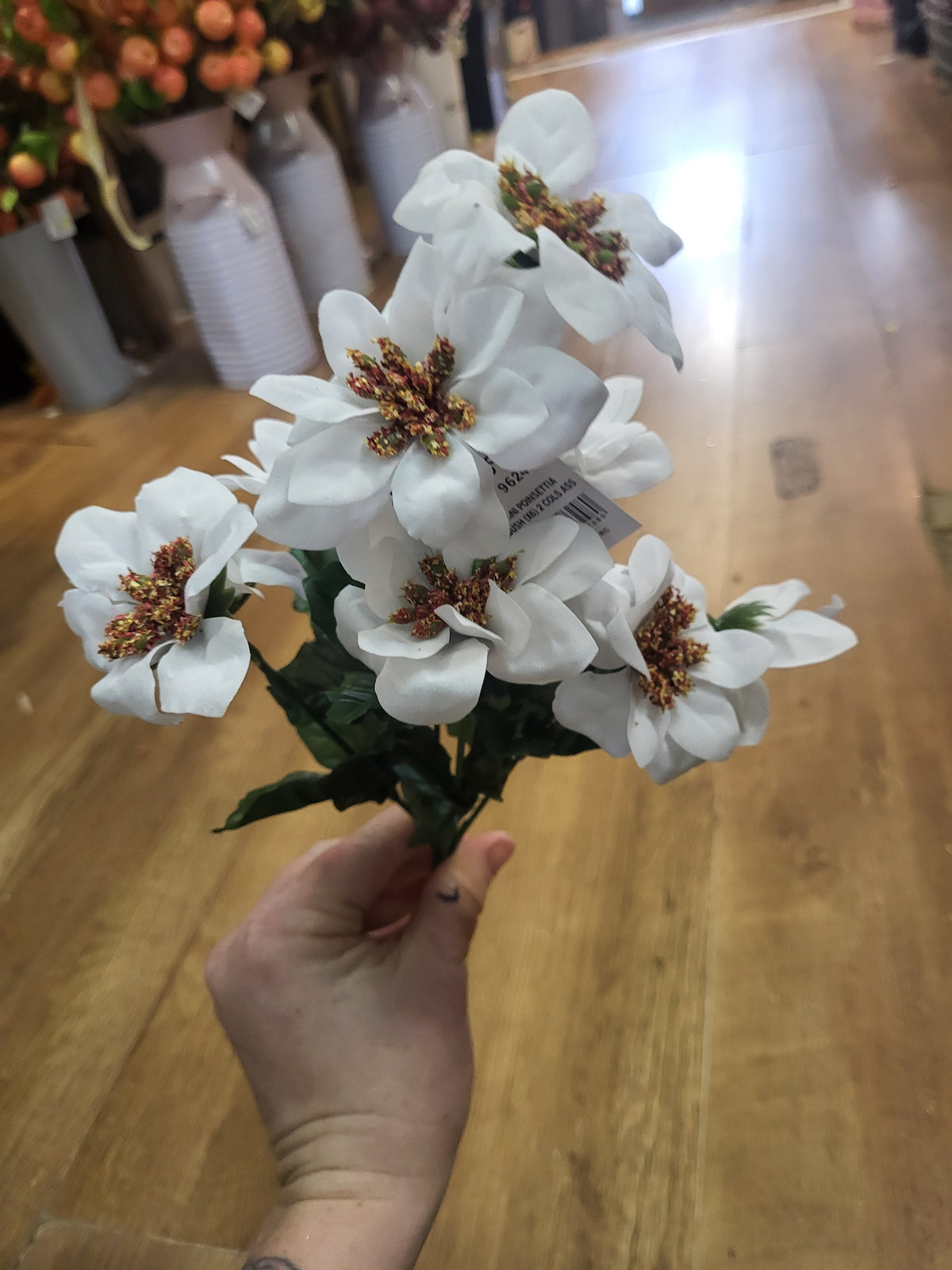 Small head poinsettia bunch - 2 colours available image 1