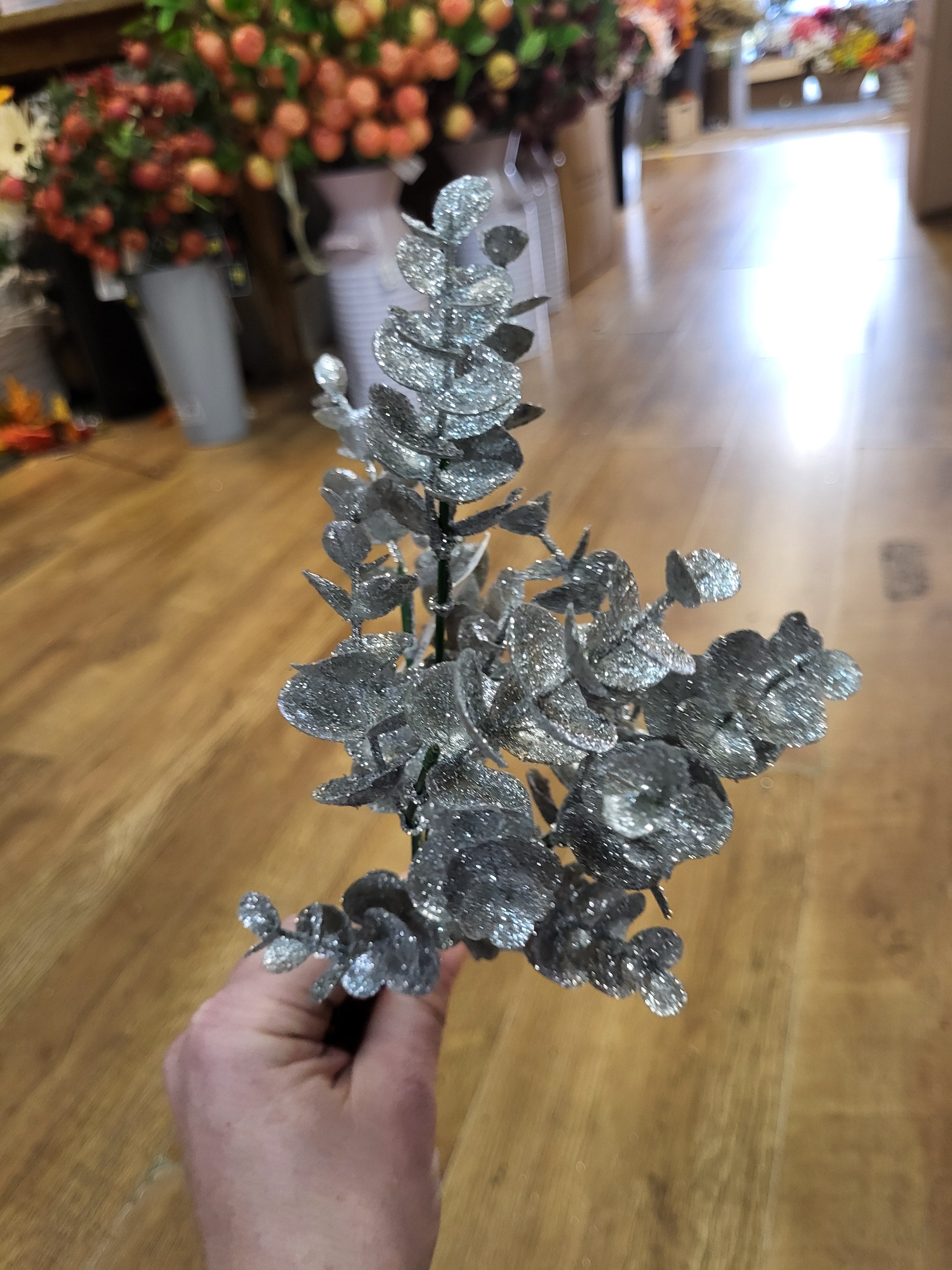 Glittered eucalyptus bunch  - 2 colours available image 9