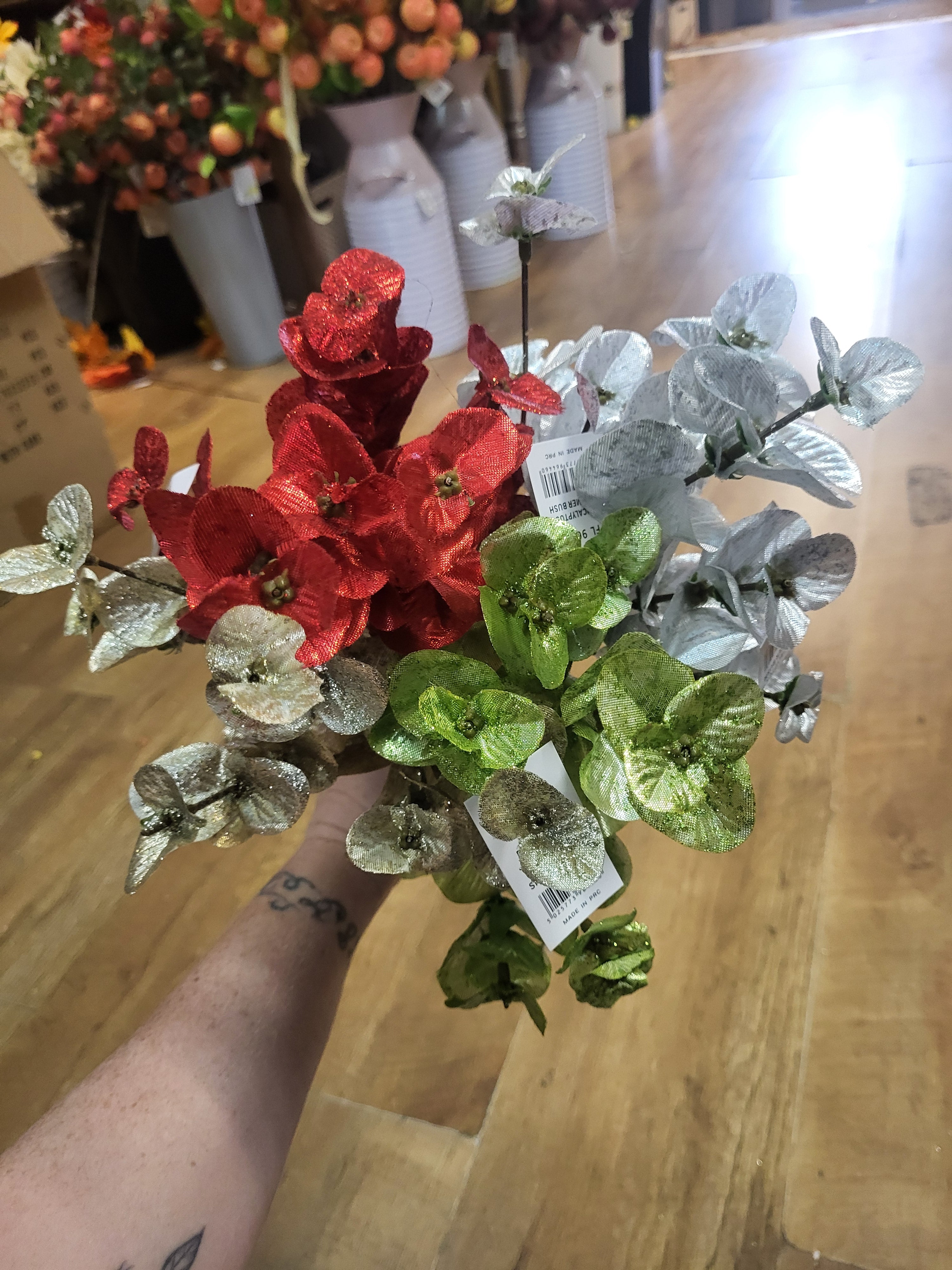 Glittered metallic eucalyptus  - 4 colours available image 1