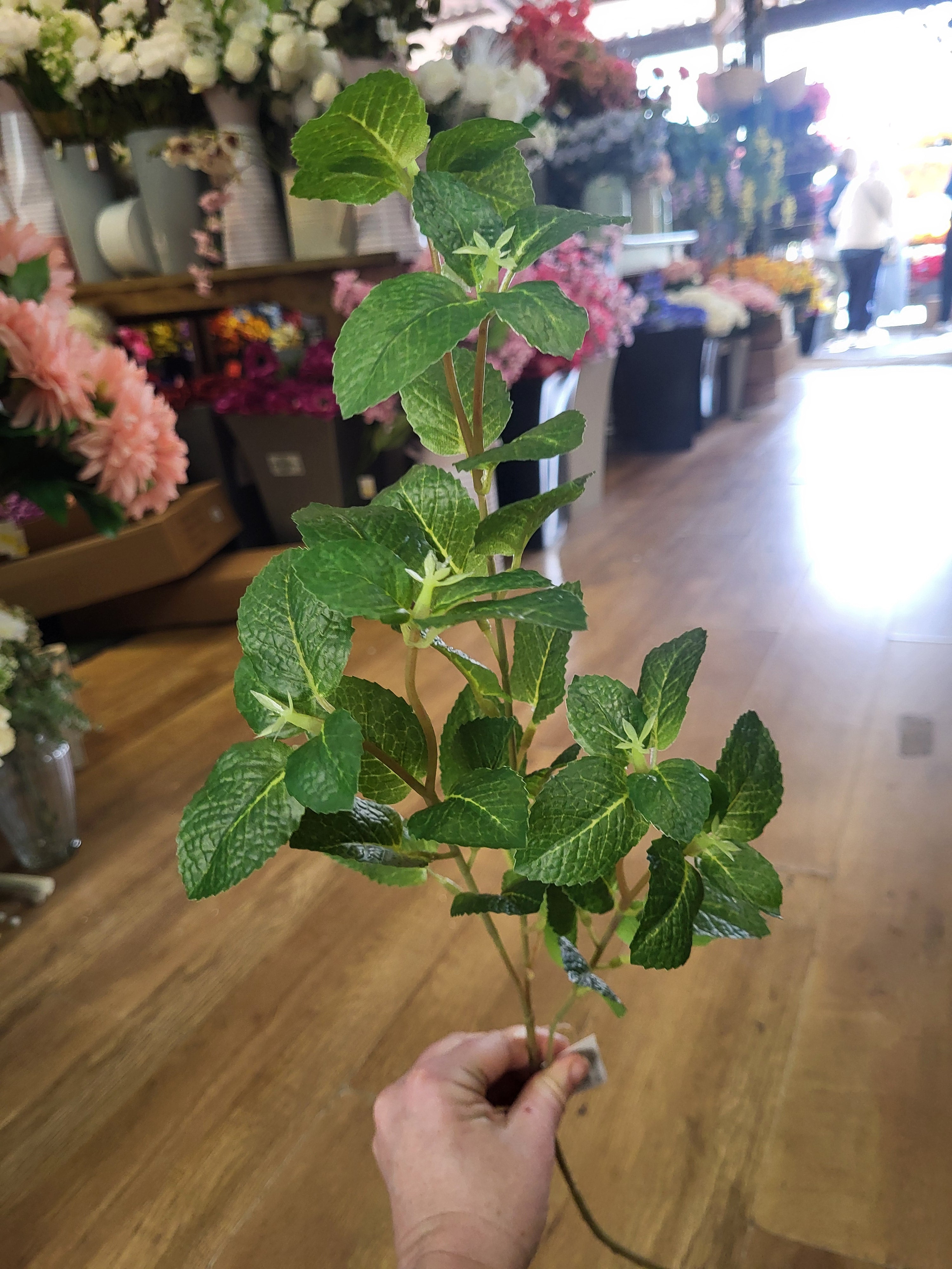 80cm tall mint leaf spray image 1