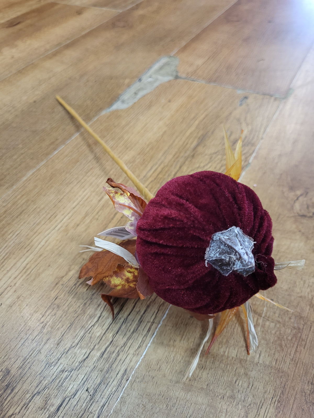 Medium Burgundy Velvet pumpkin stem  image 2