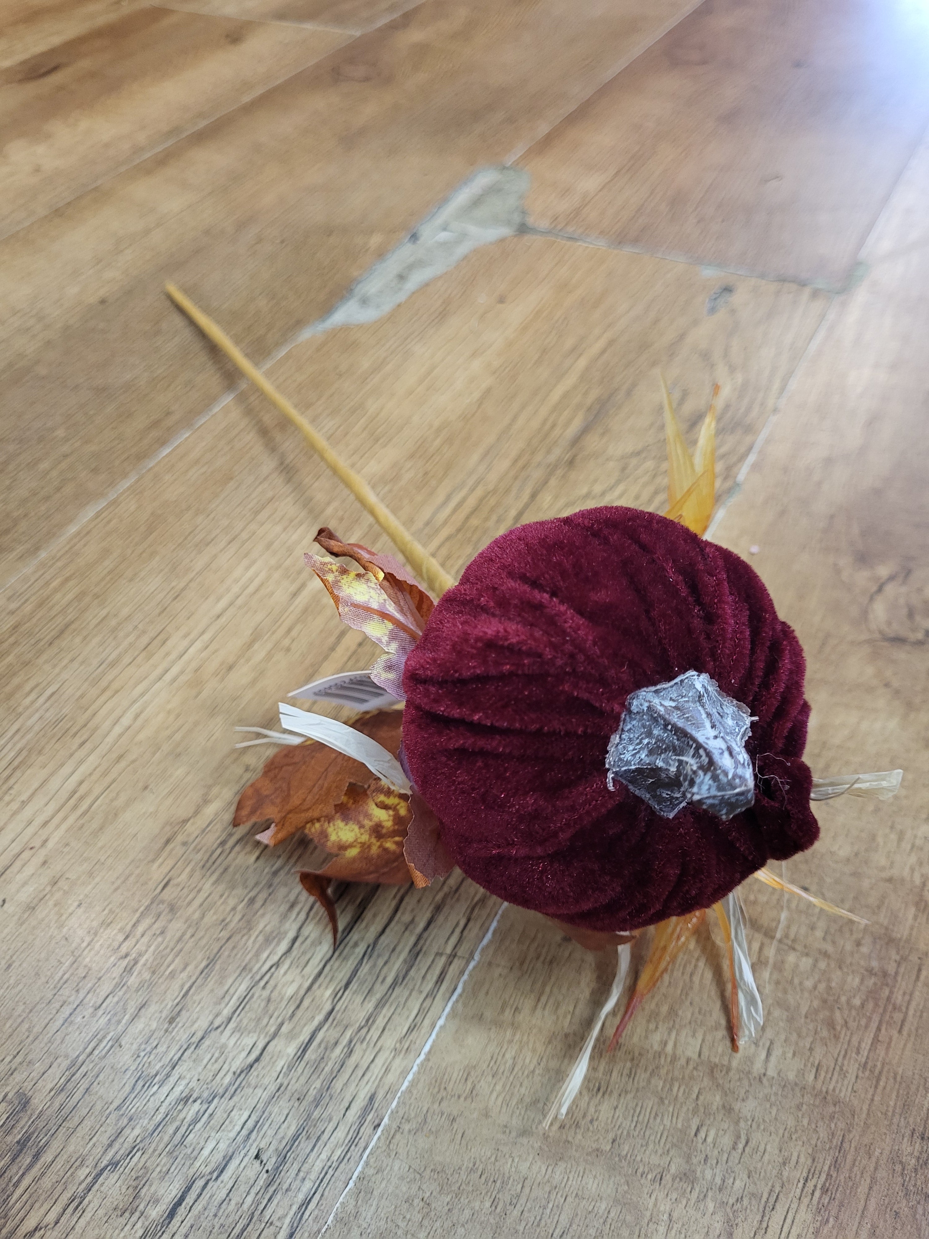 Medium Burgundy Velvet pumpkin stem  image 2