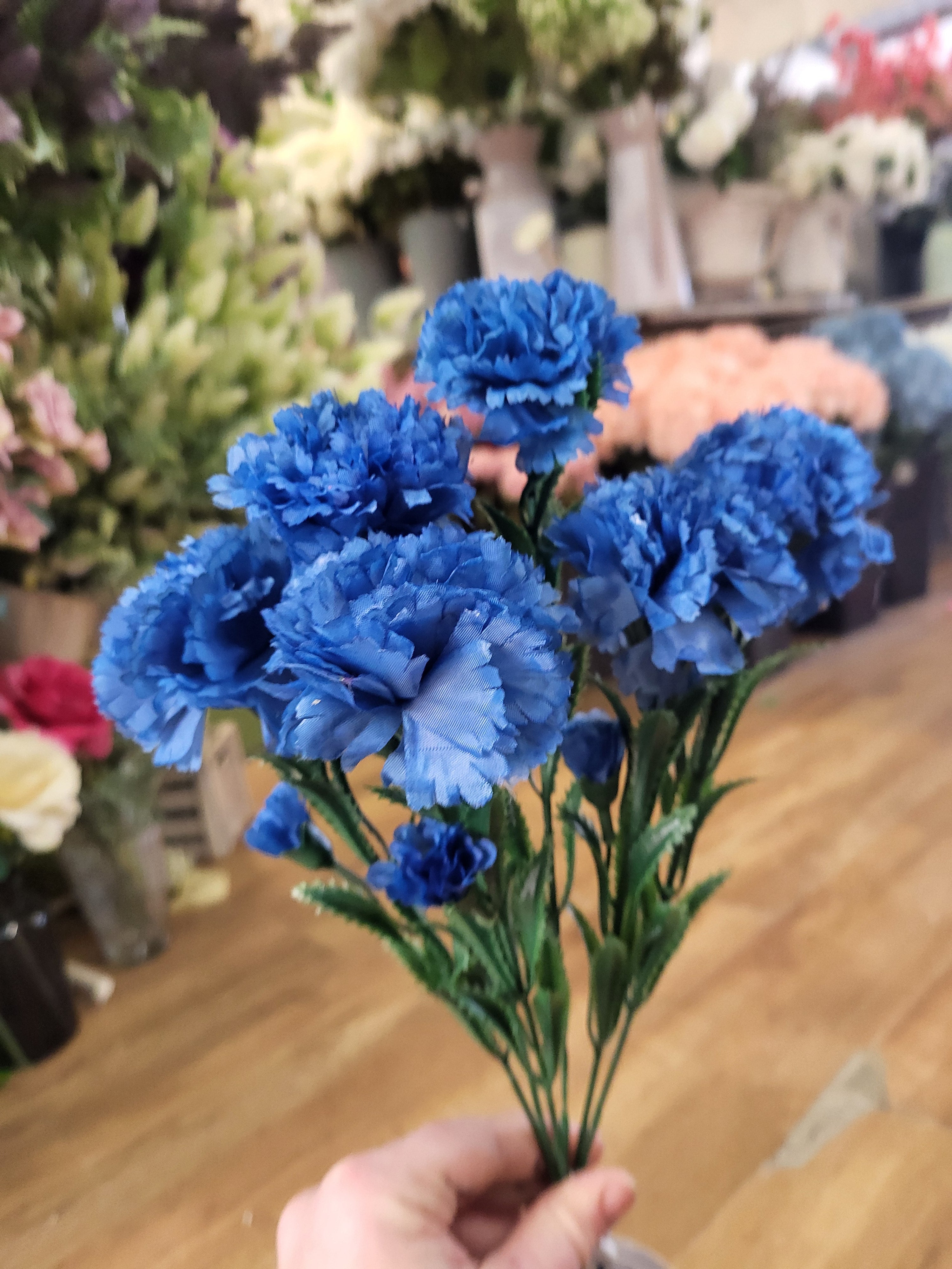 Big bunch of royal blue carnations  image 2