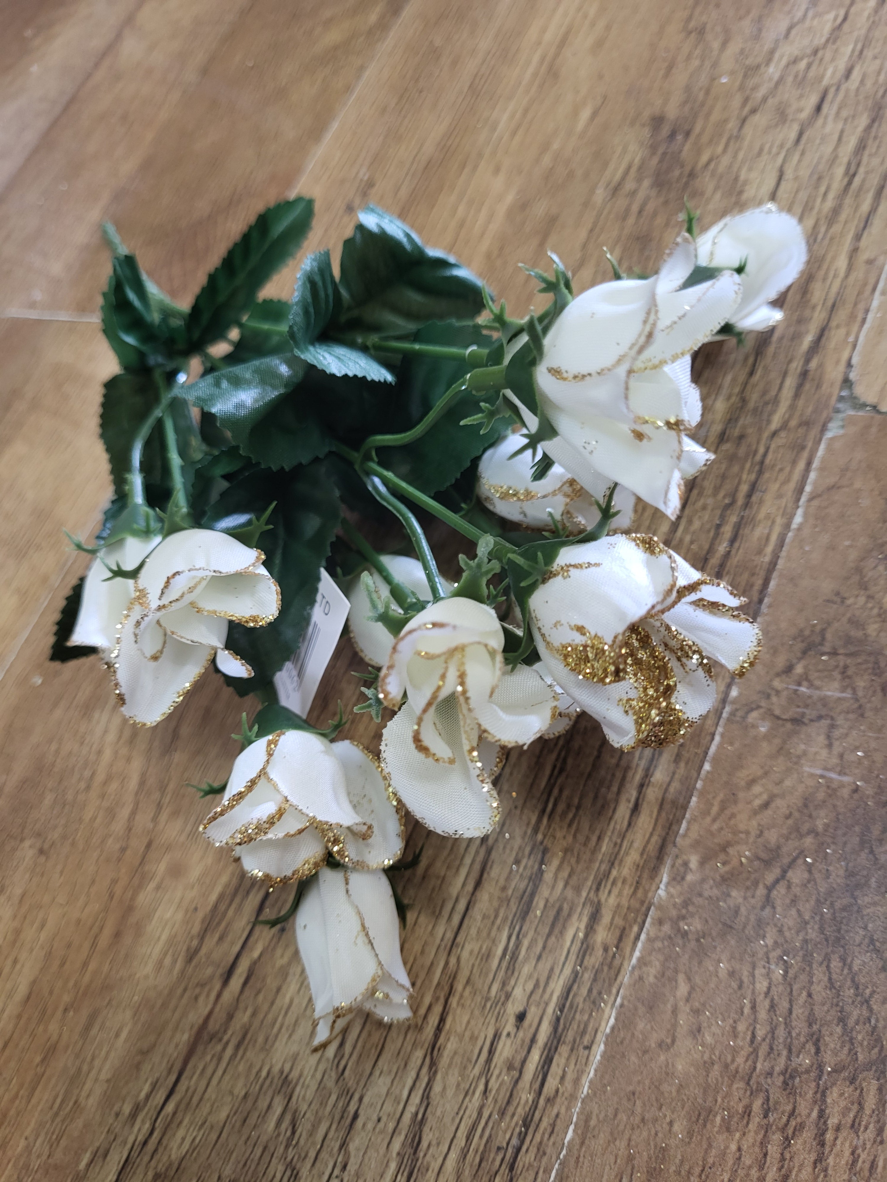 Glittered miniature rose bunches - 4 colours available image 7