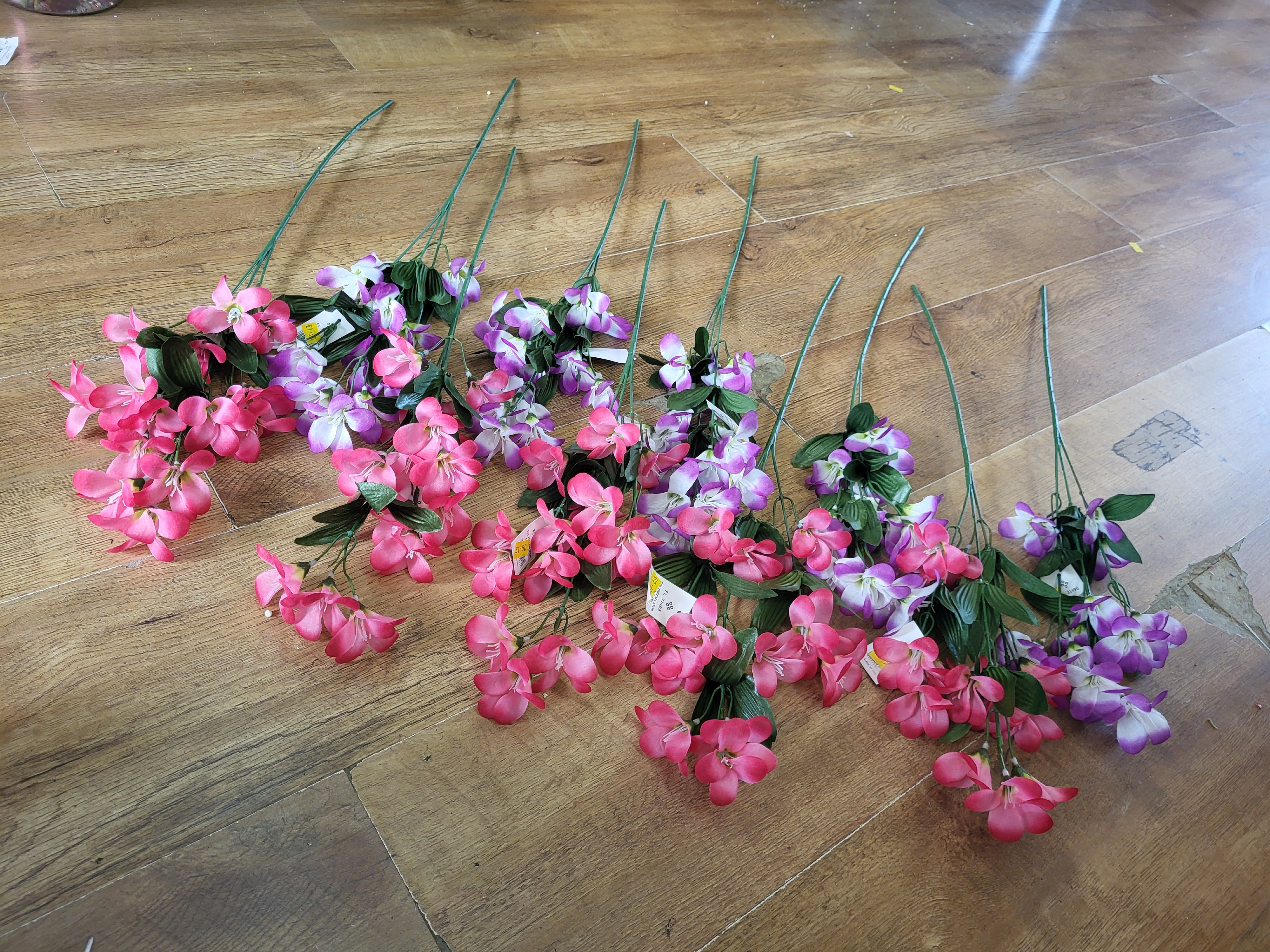 Bundle of 10 Long stem freesia  - 5 pink/5 purple and white image 2