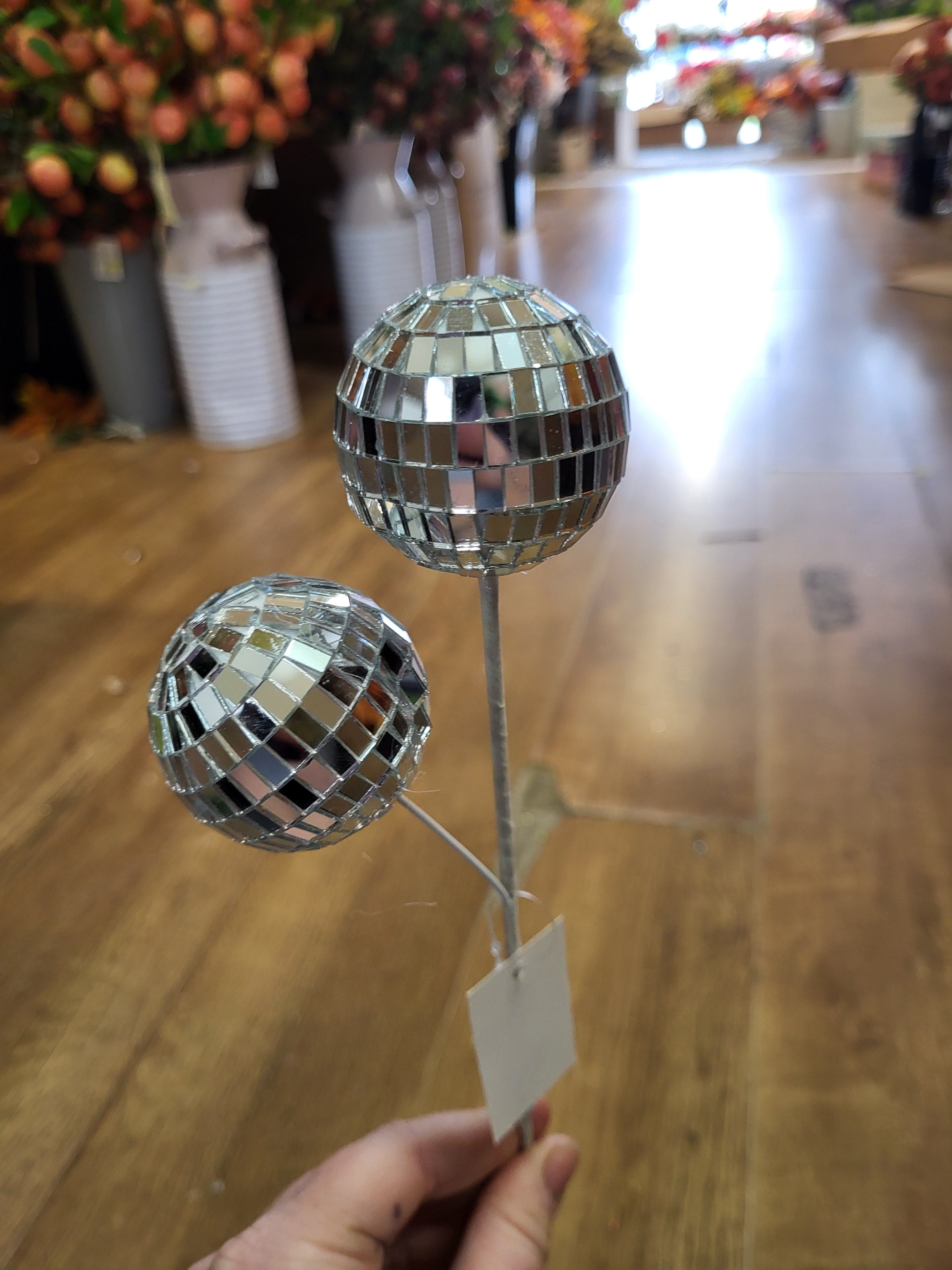 Long stem Silver Disco balls  image 6