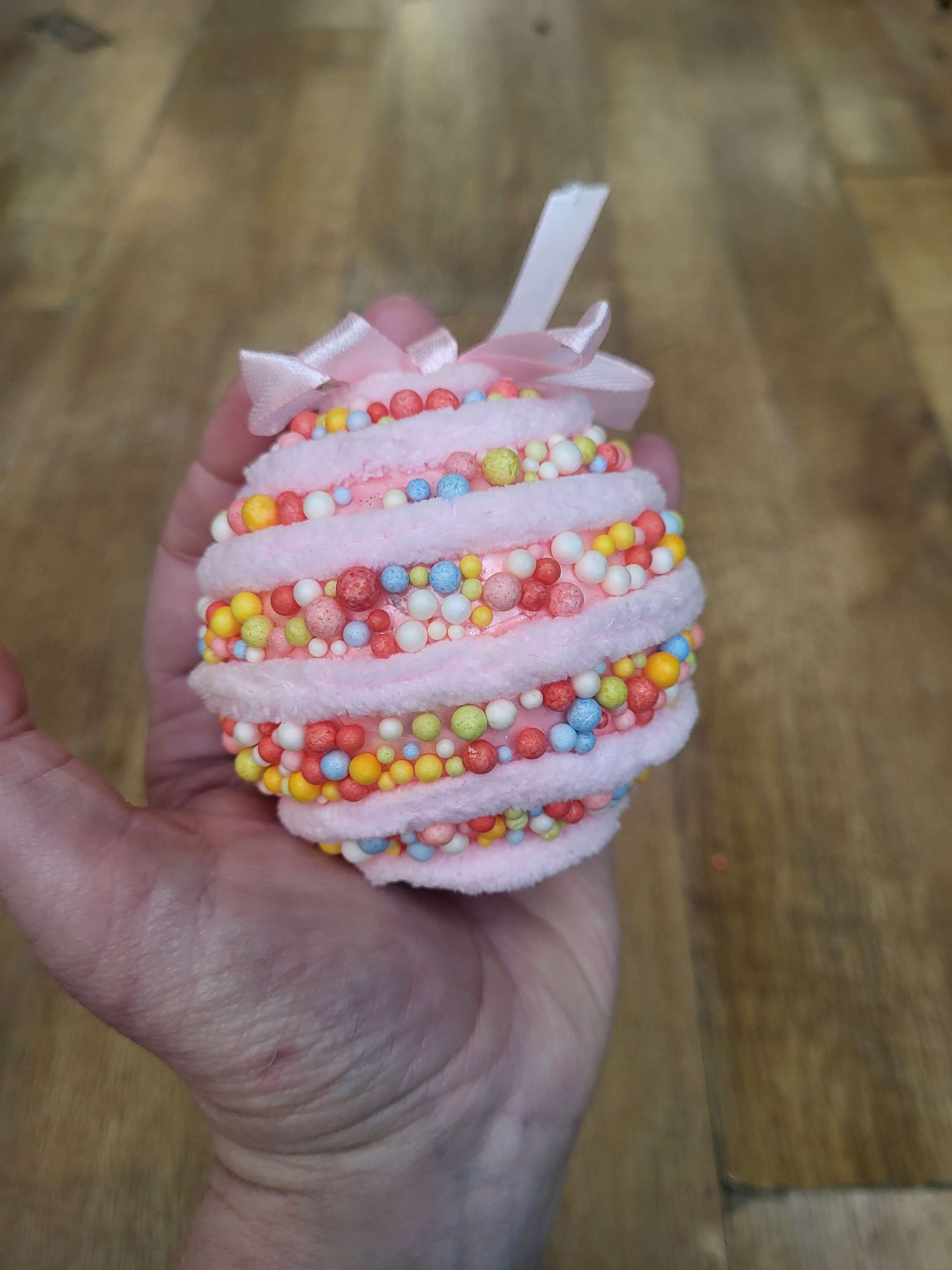 Smallest sprinkled hanging candy bauble - 8cm image 2
