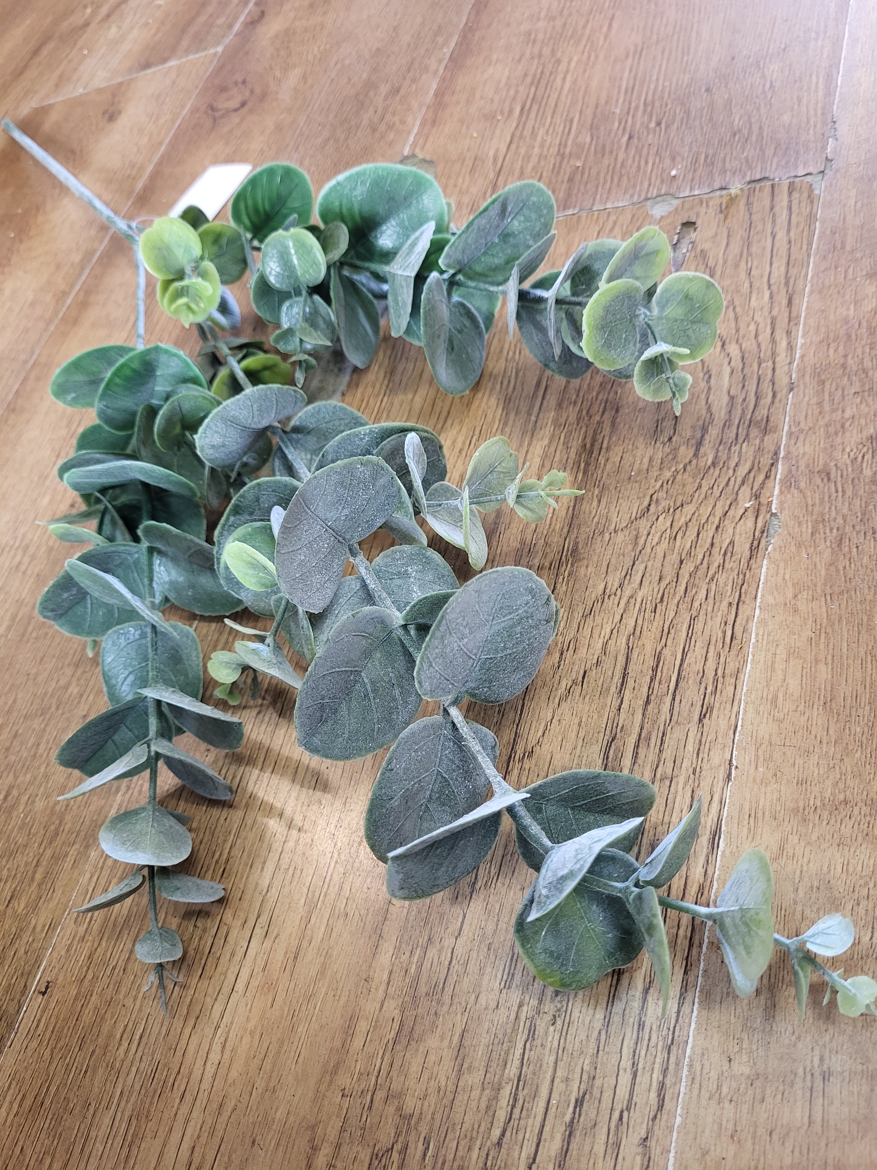 Long stem plastic green eucalyptus spray  image 3