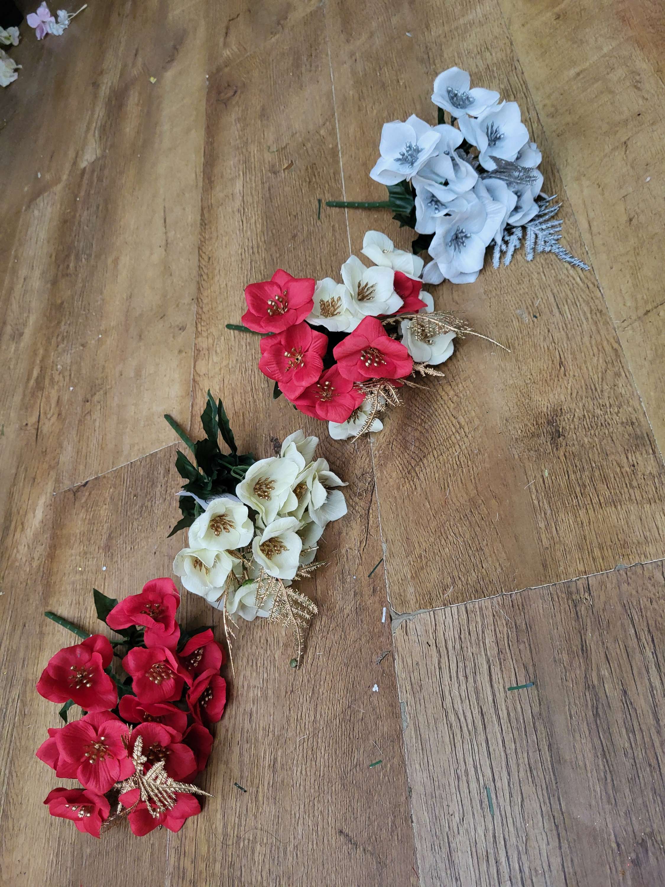 Christmas flower with metallic fern bunch - 4 colours available image 0