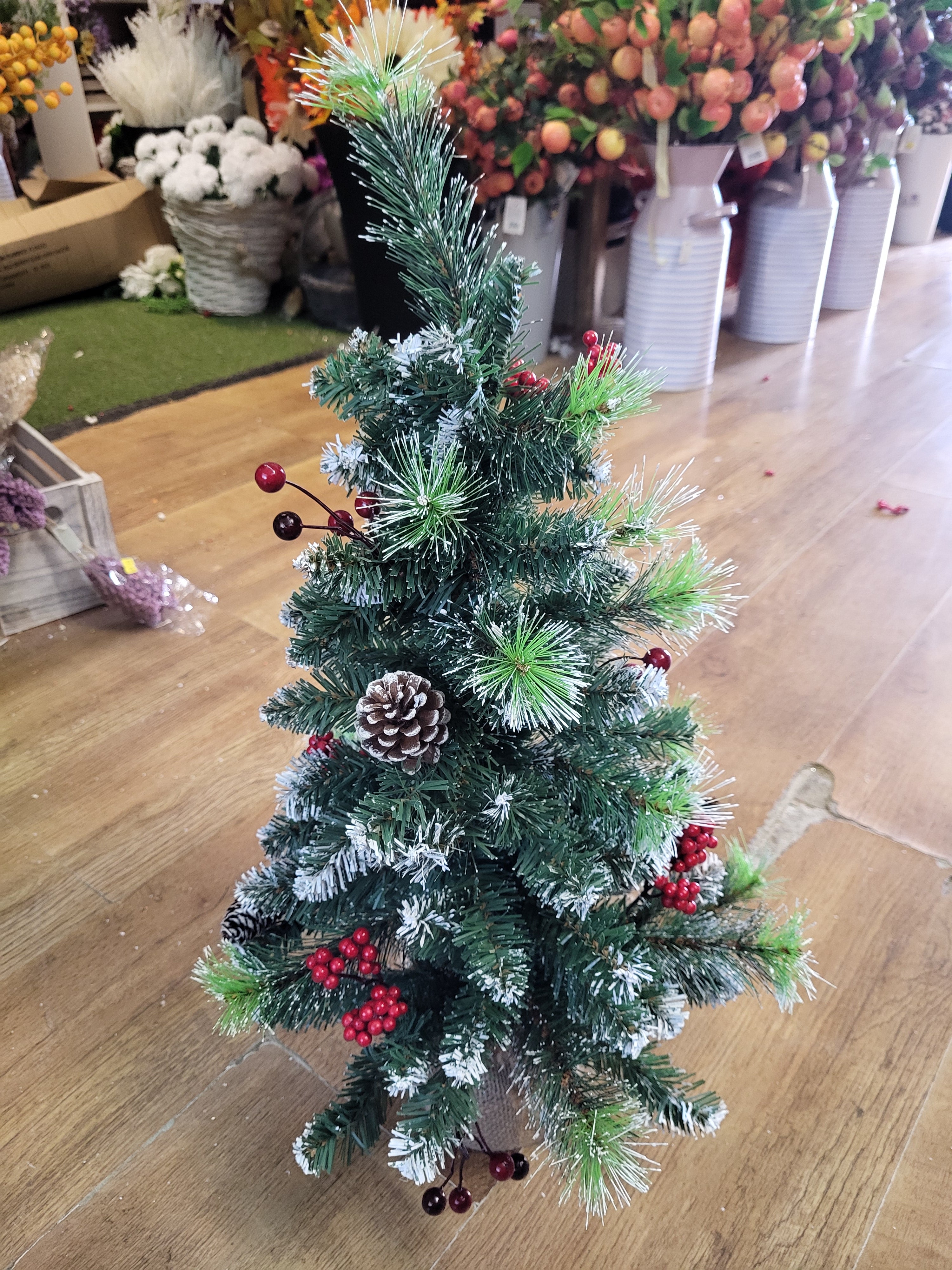Large frosted Christmas tree table centre piece image 2