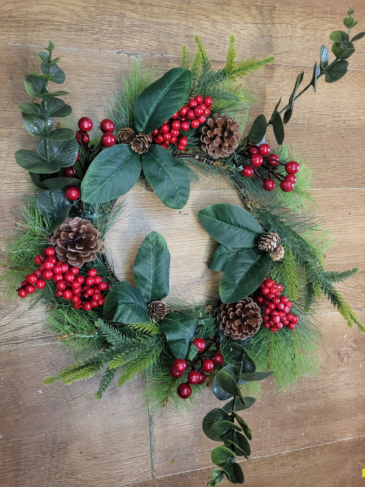 45cm Woodland eucalyptus and berries wreath image 4