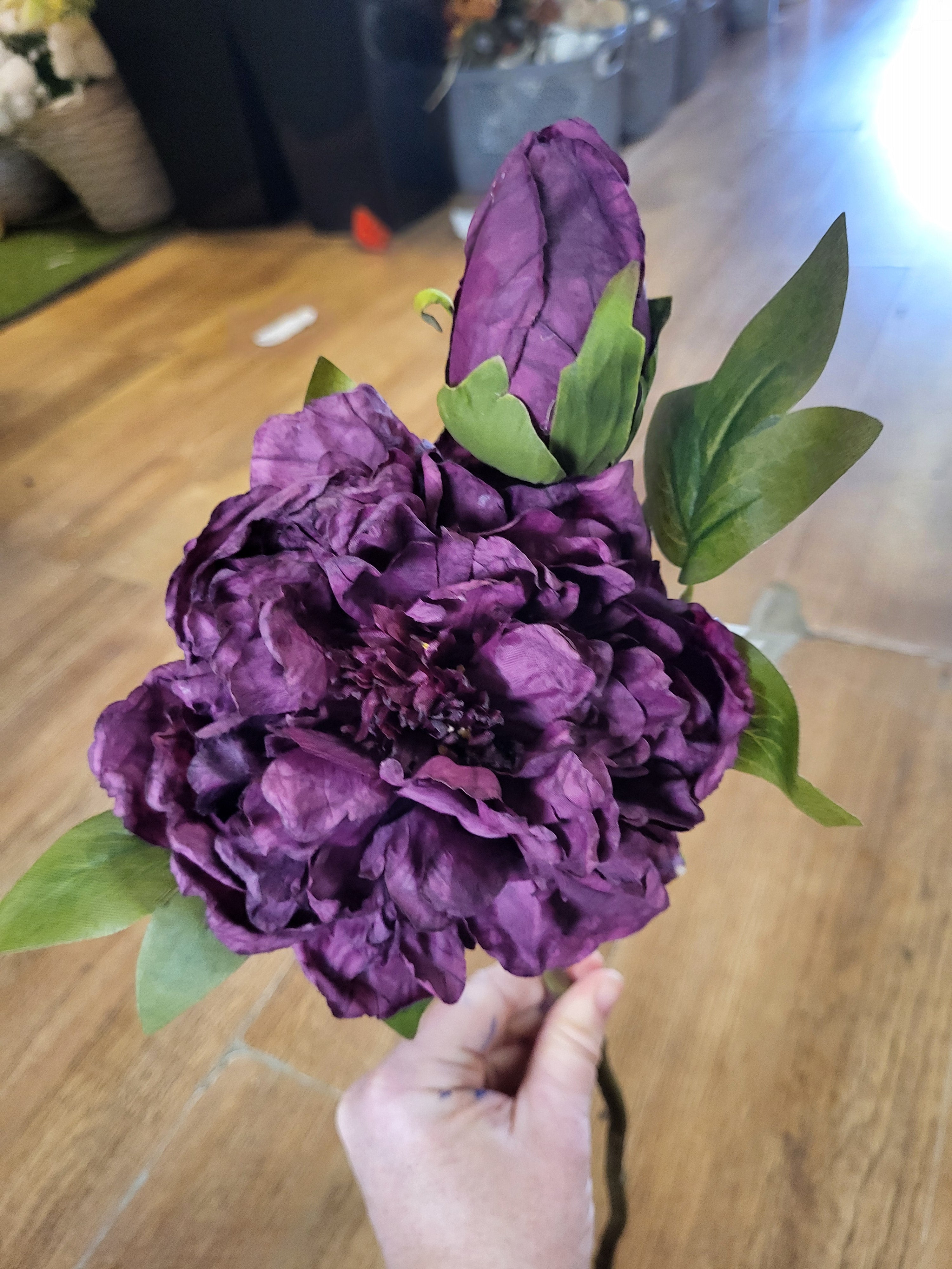 Dried inspired Purple open peony  image 2