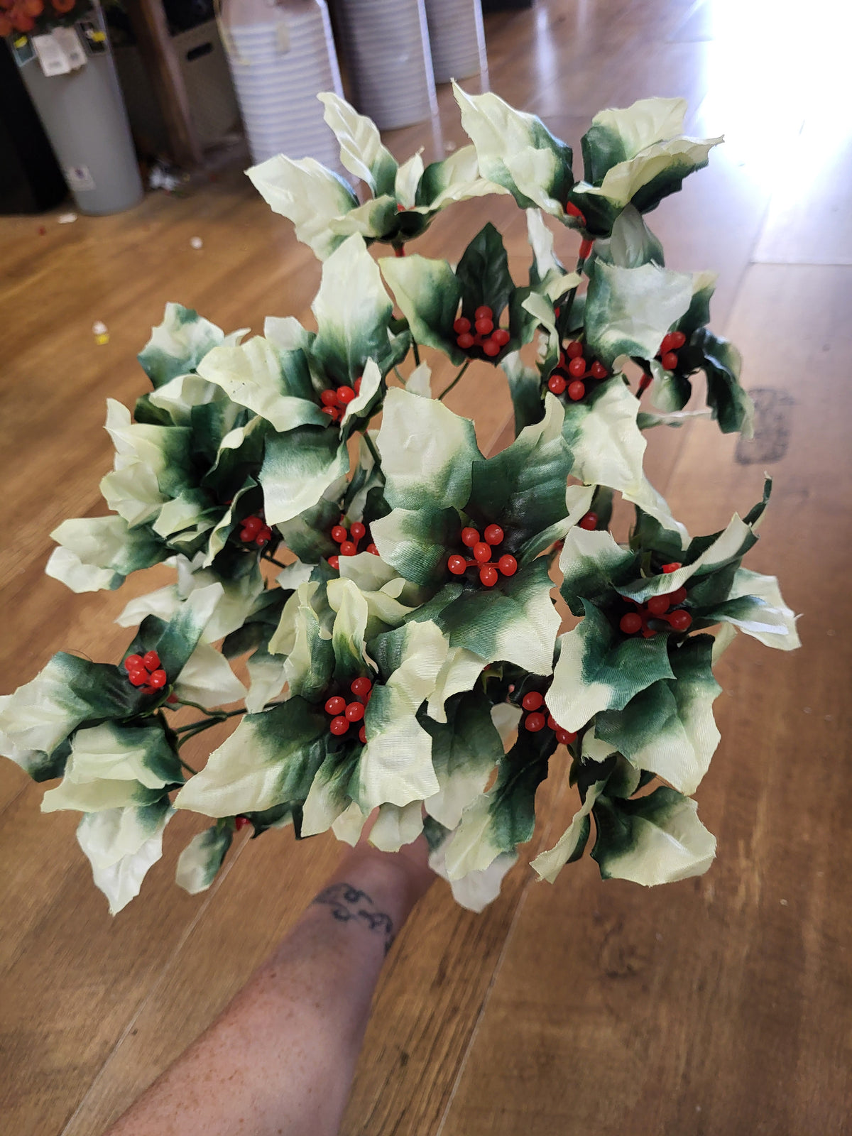Large bunch of variegated holly image 1