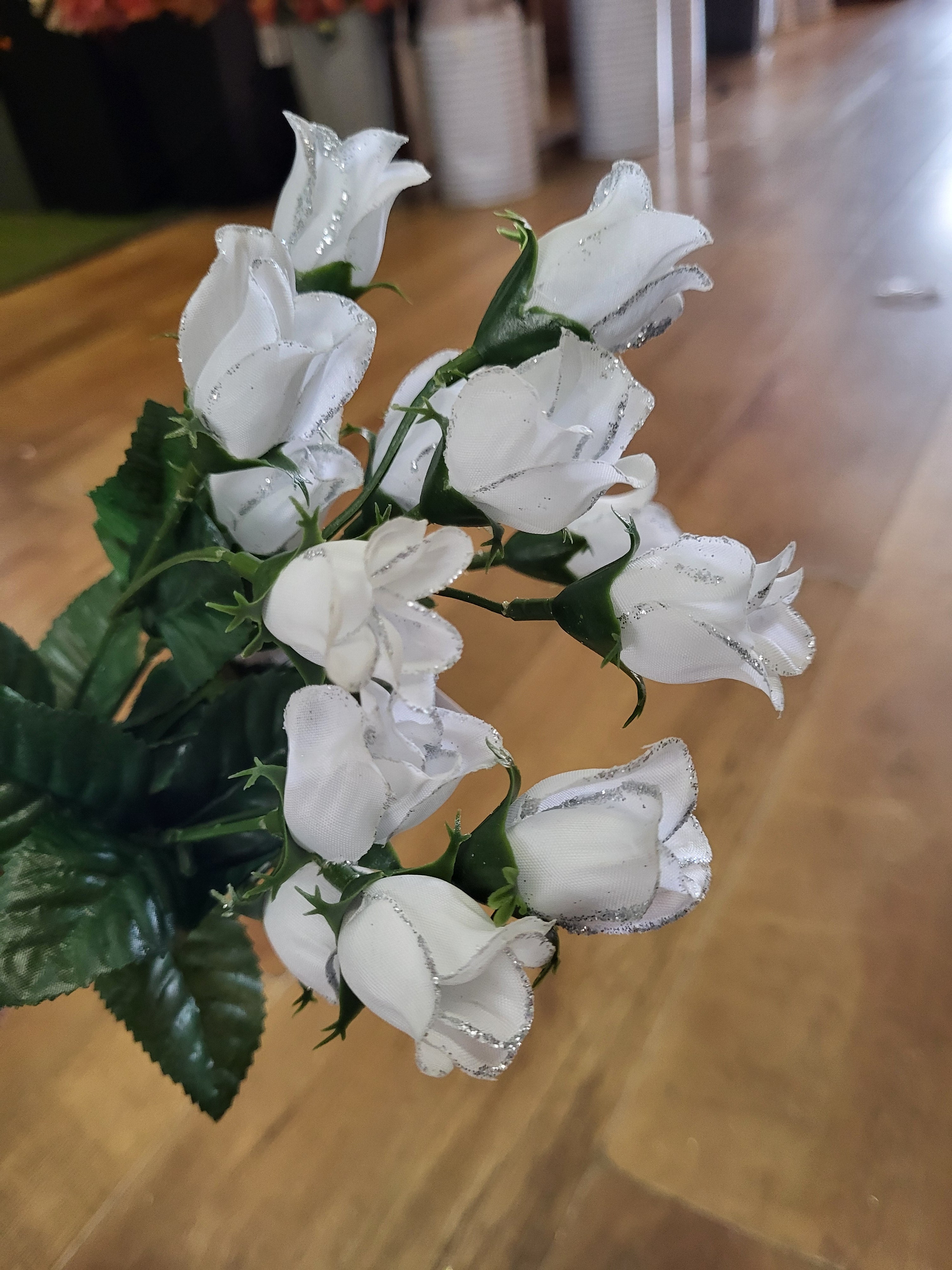 Glittered miniature rose bunches - 4 colours available image 3