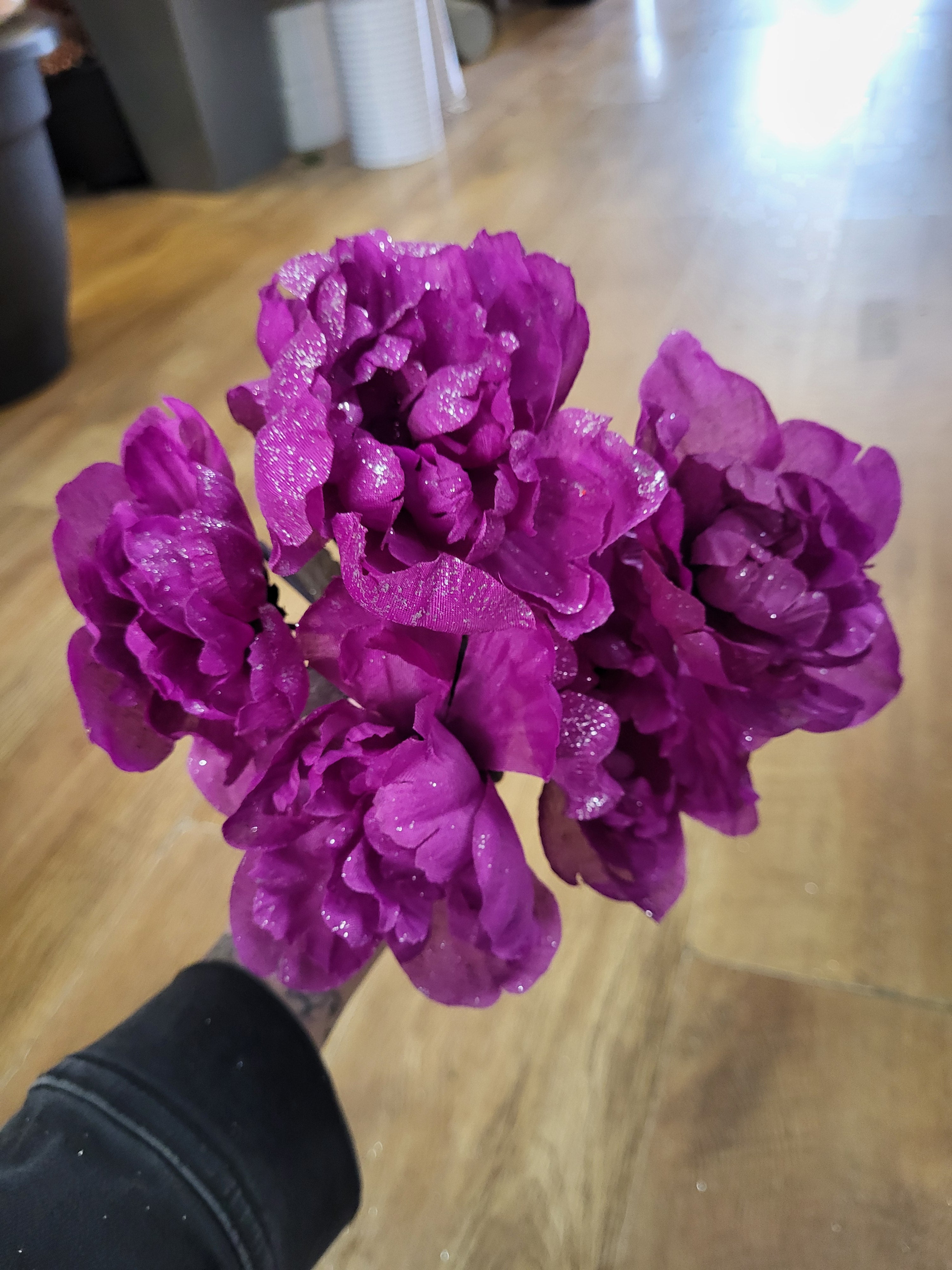 Neon Rainbow sparkle peonies - 6 colours available image 13