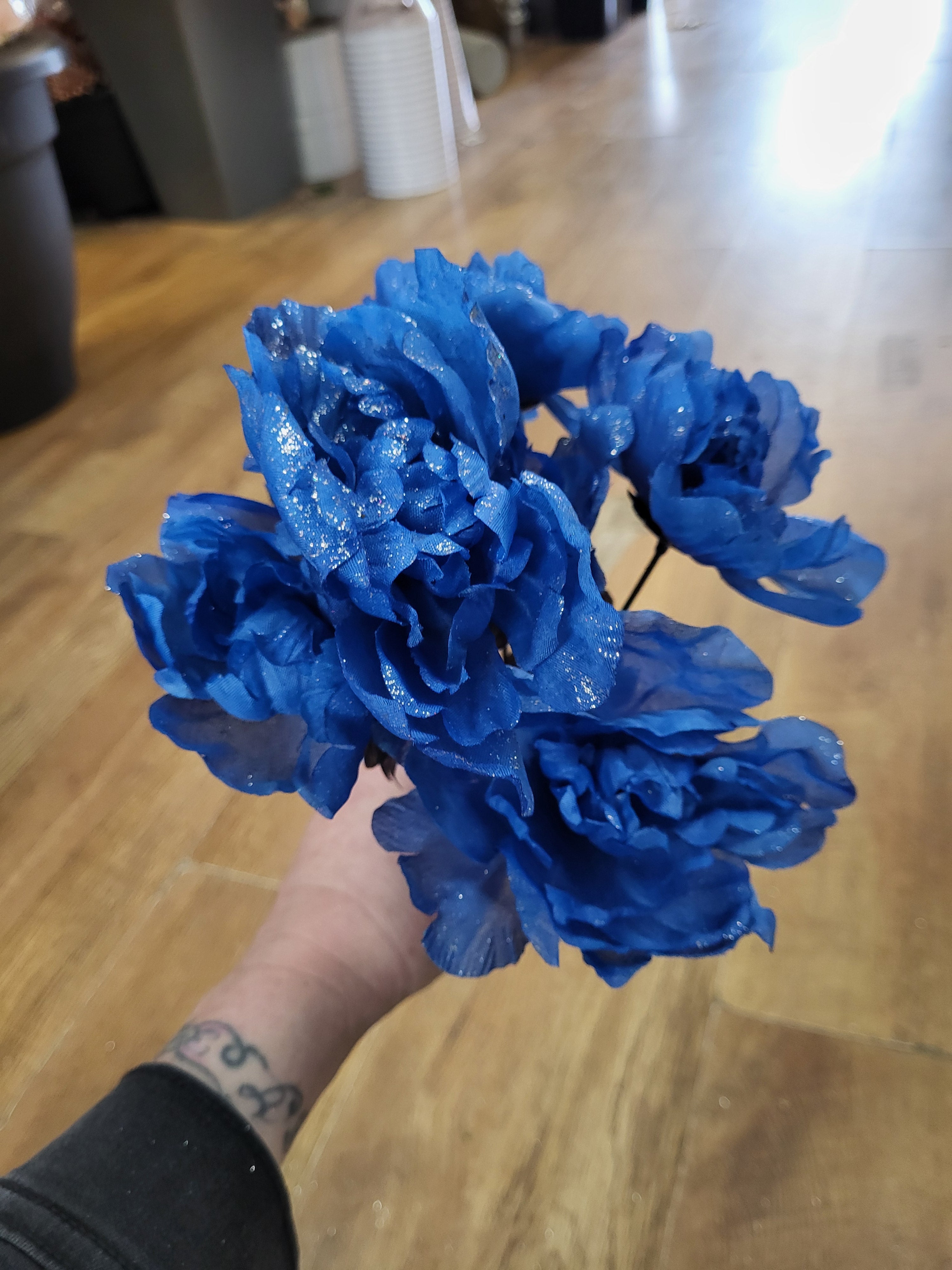 Neon Rainbow sparkle peonies - 6 colours available image 10