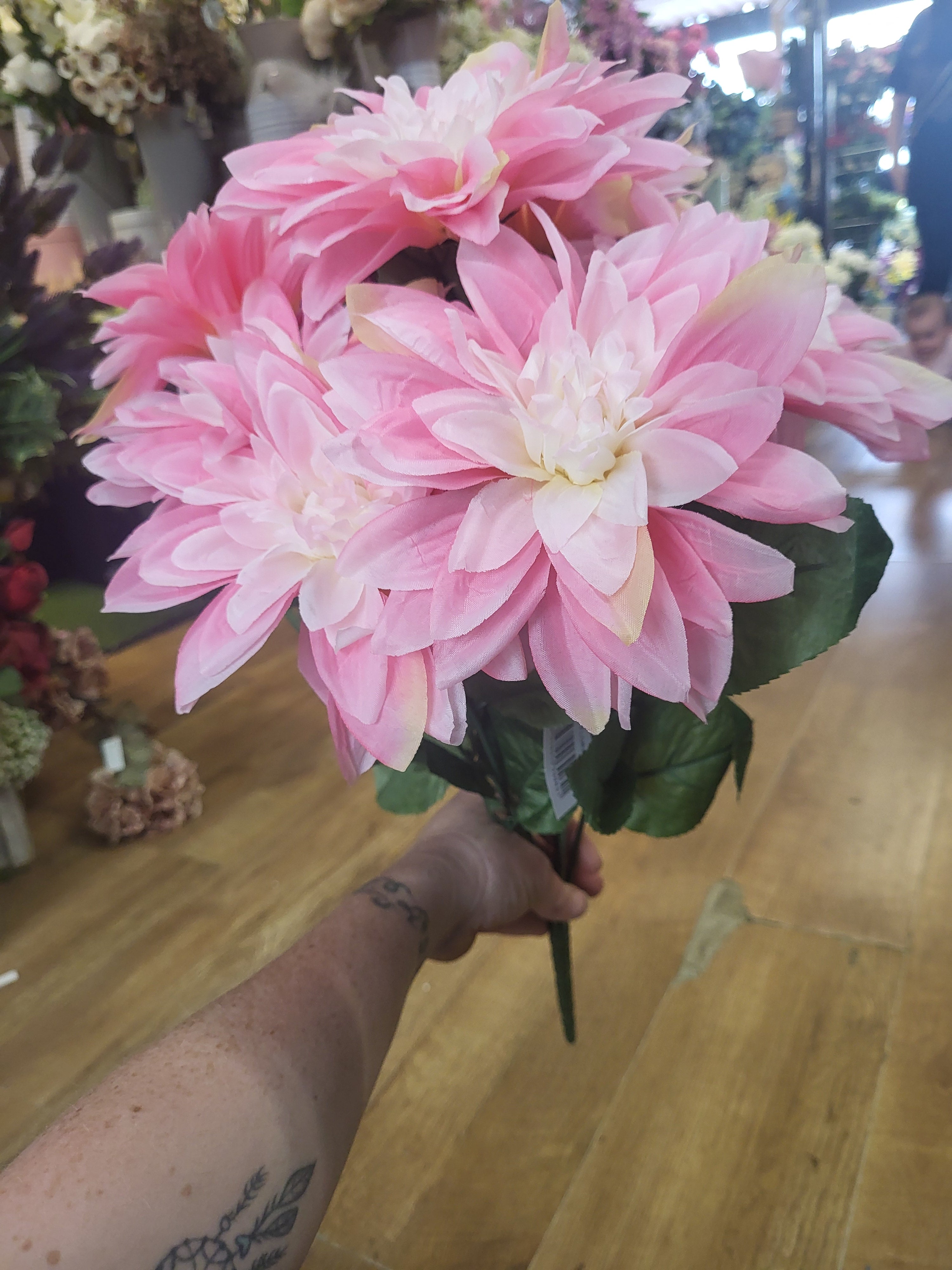 Large 7 headed pink monarch dahlia bunch image 1