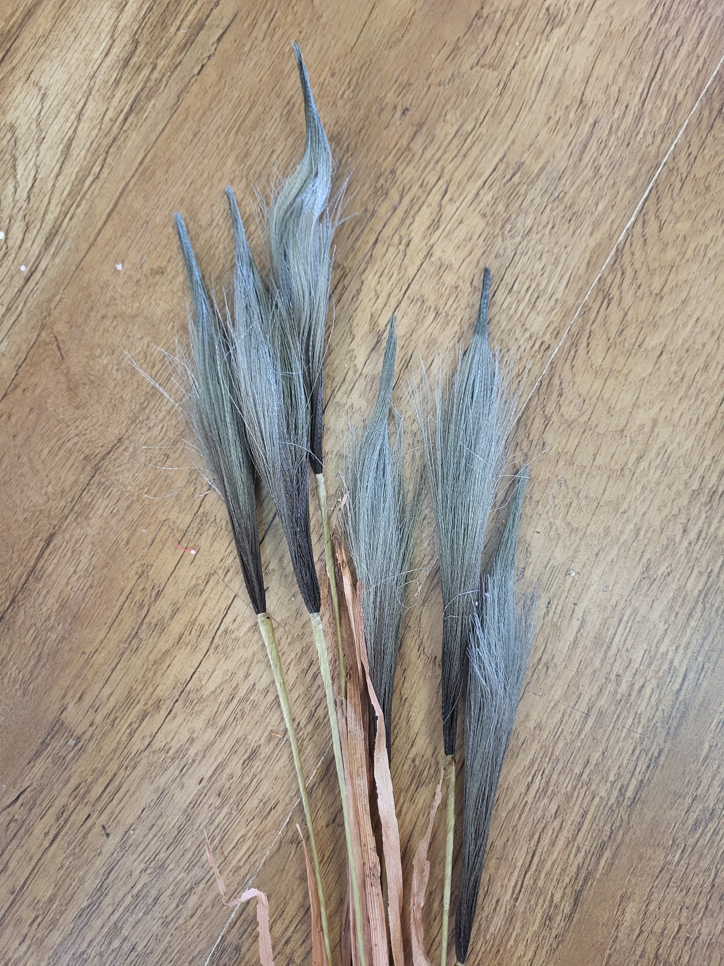 Natural green artificial pampas Reed spray image 4