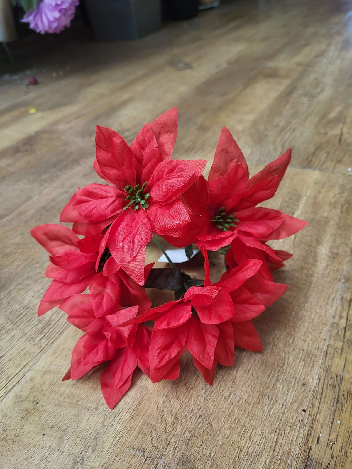 Red poinsettia bunch image 4