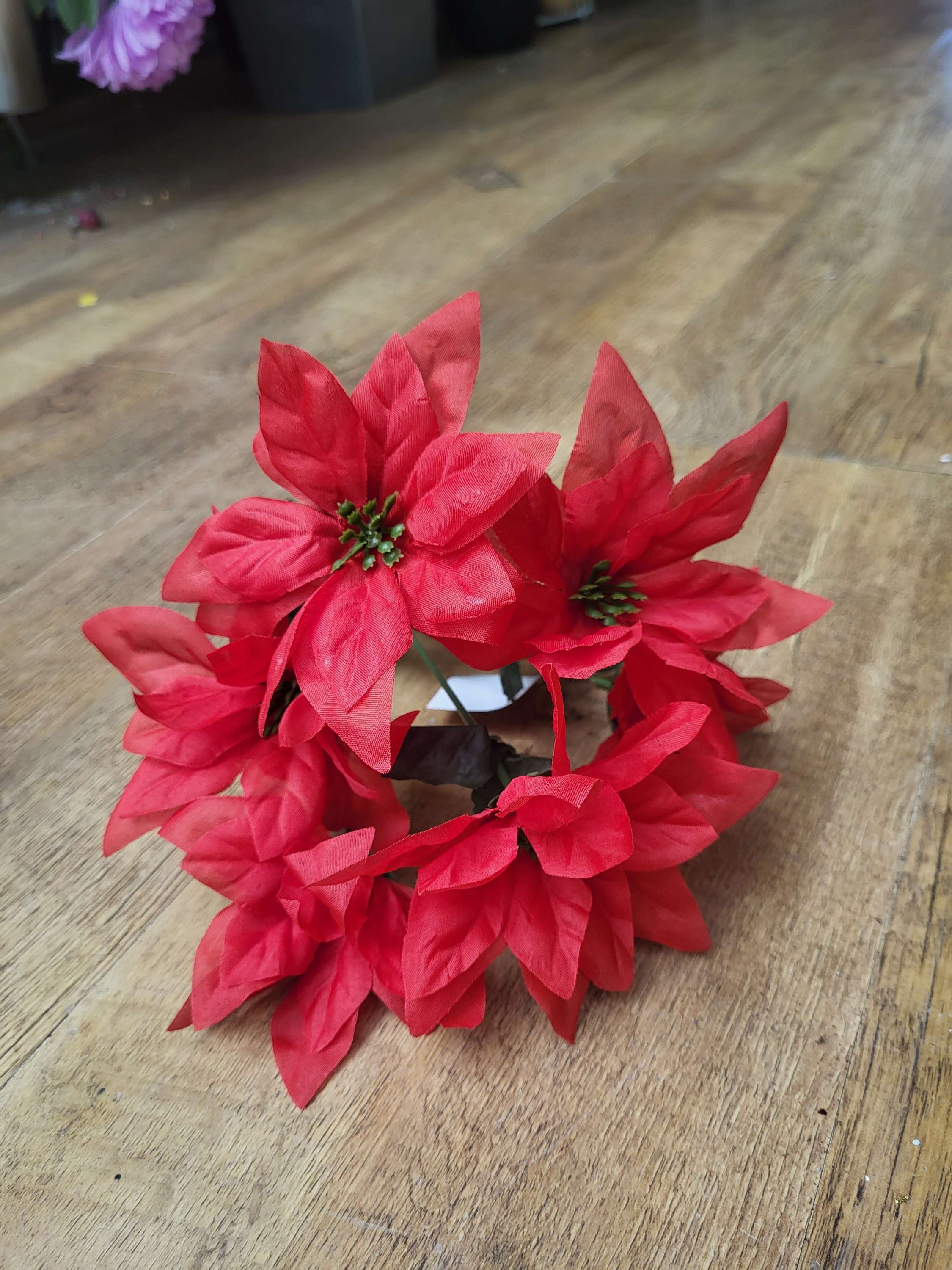 Red poinsettia bunch image 4