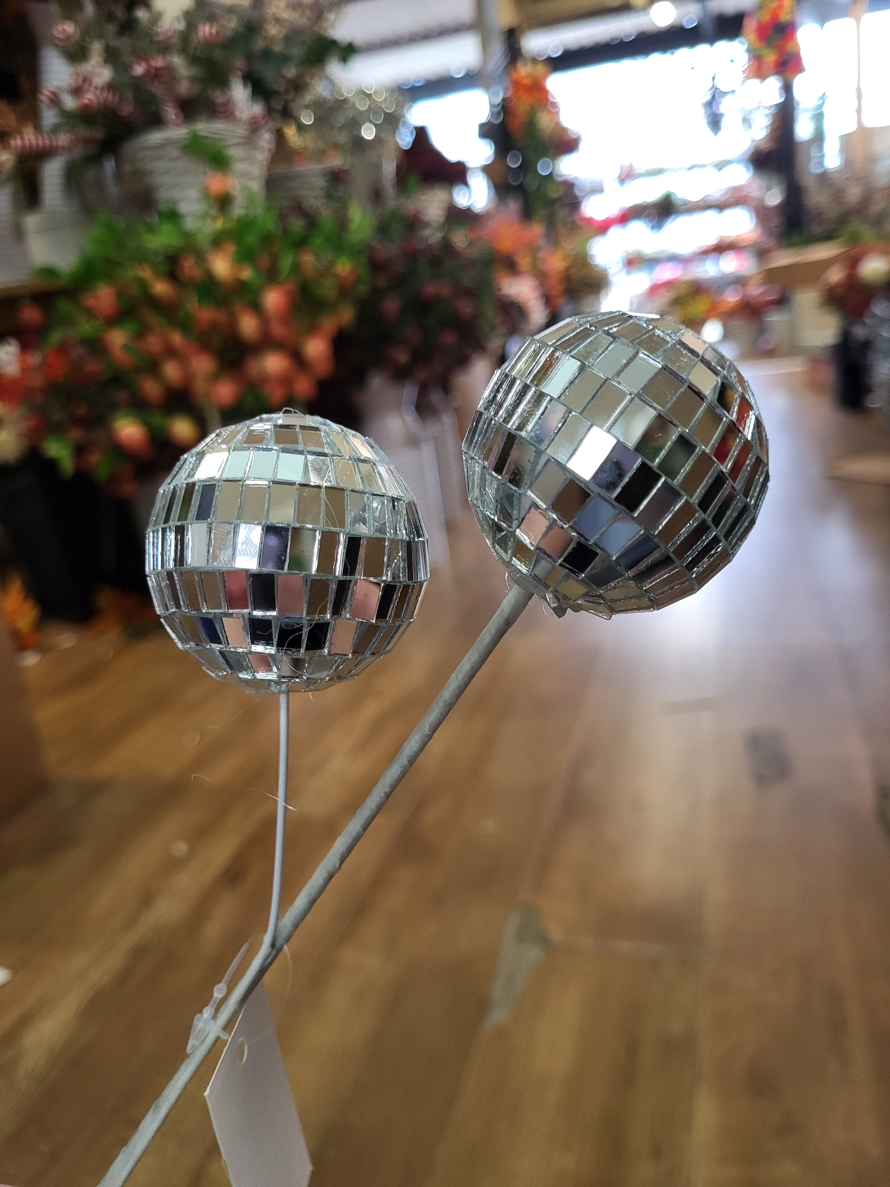 Long stem Silver Disco balls  image 0
