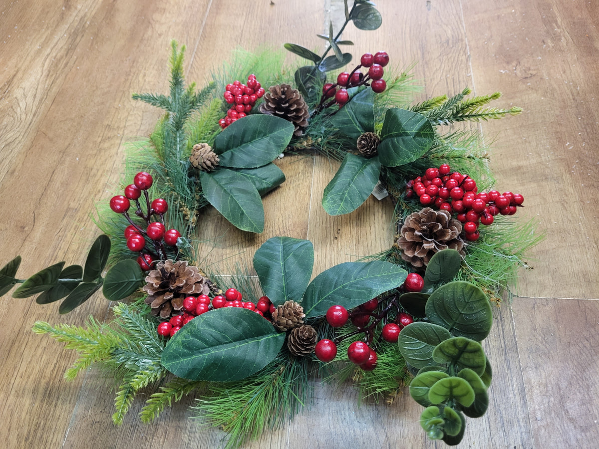 45cm Woodland eucalyptus and berries wreath image 3