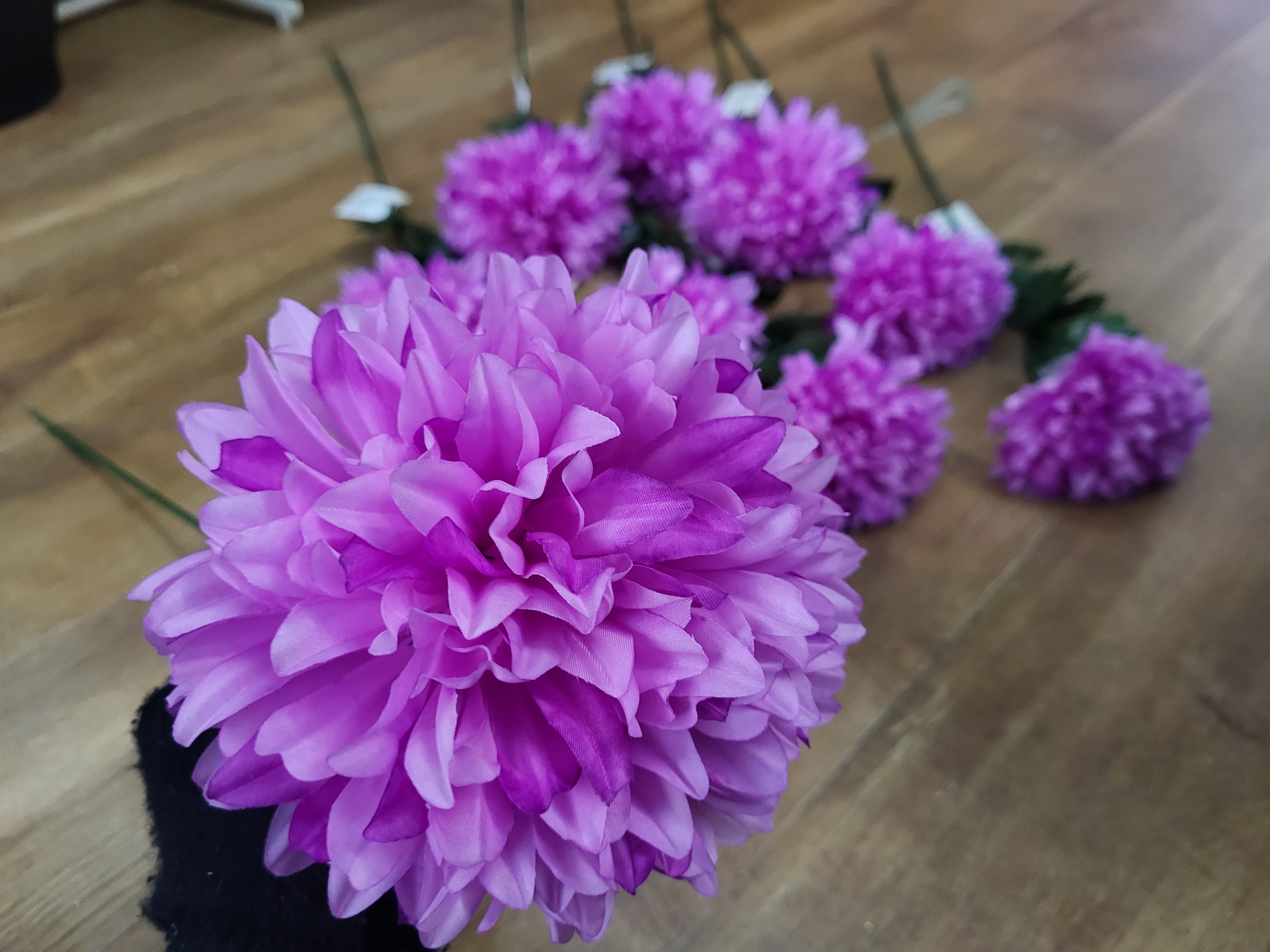 Bundle of 10 long stem raspberry pompoms image 0