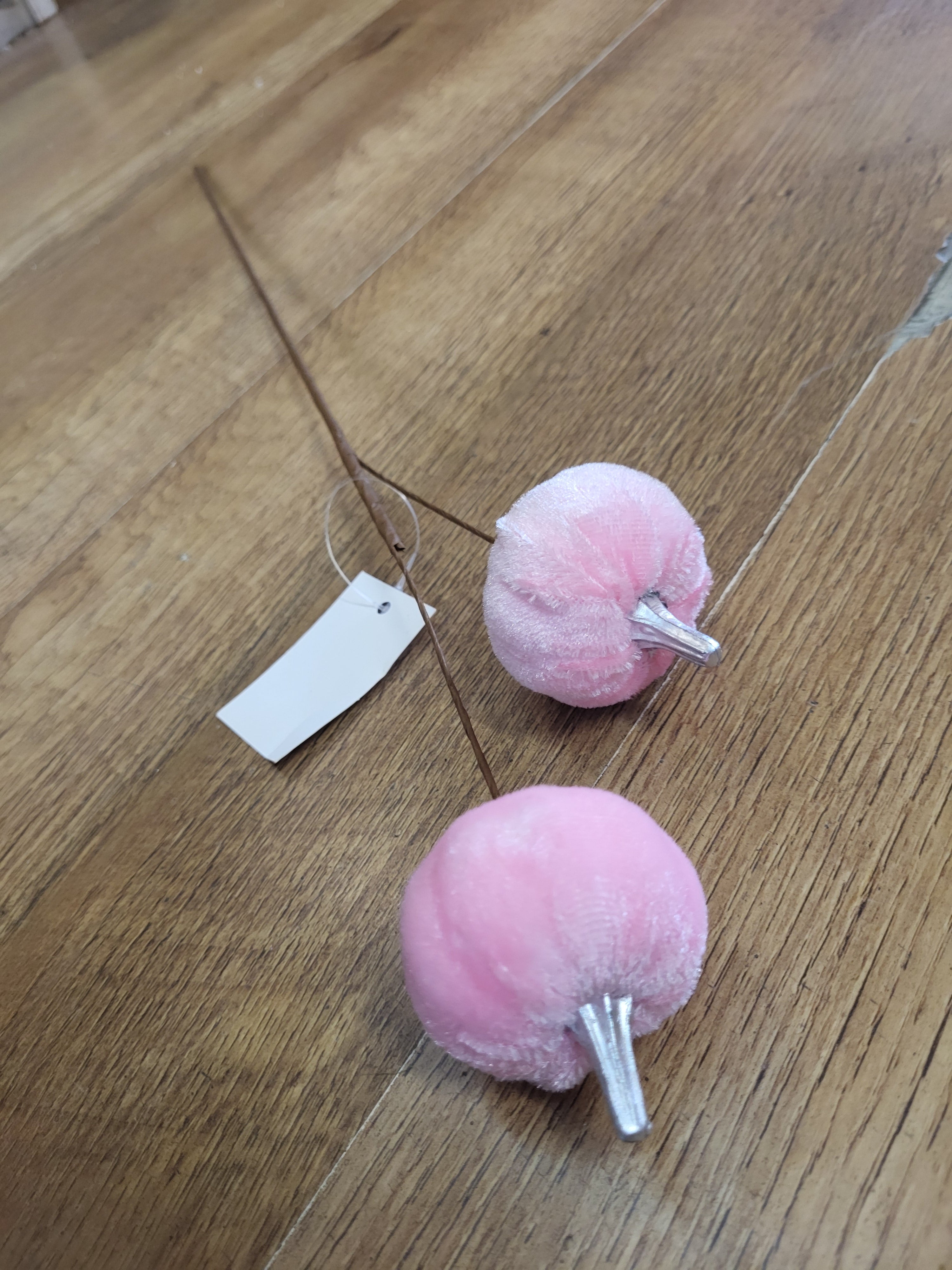 Medium length pale pink velvet pumpkin stem  image 3