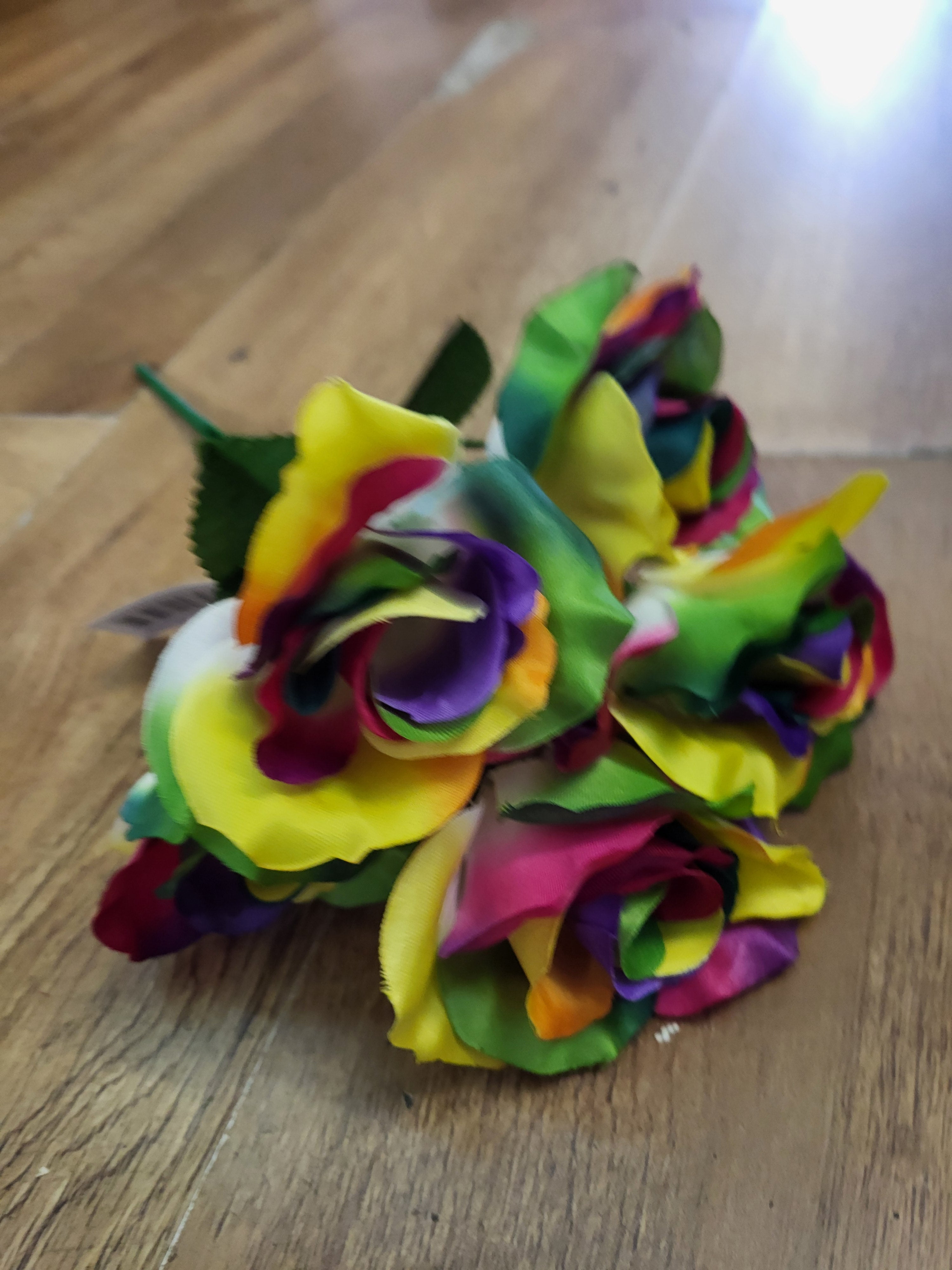 Rainbow Rose bunch image 1