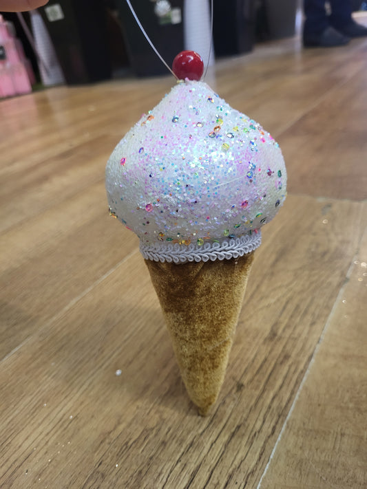 Hanging Velvet and glittered icecream cone image 0